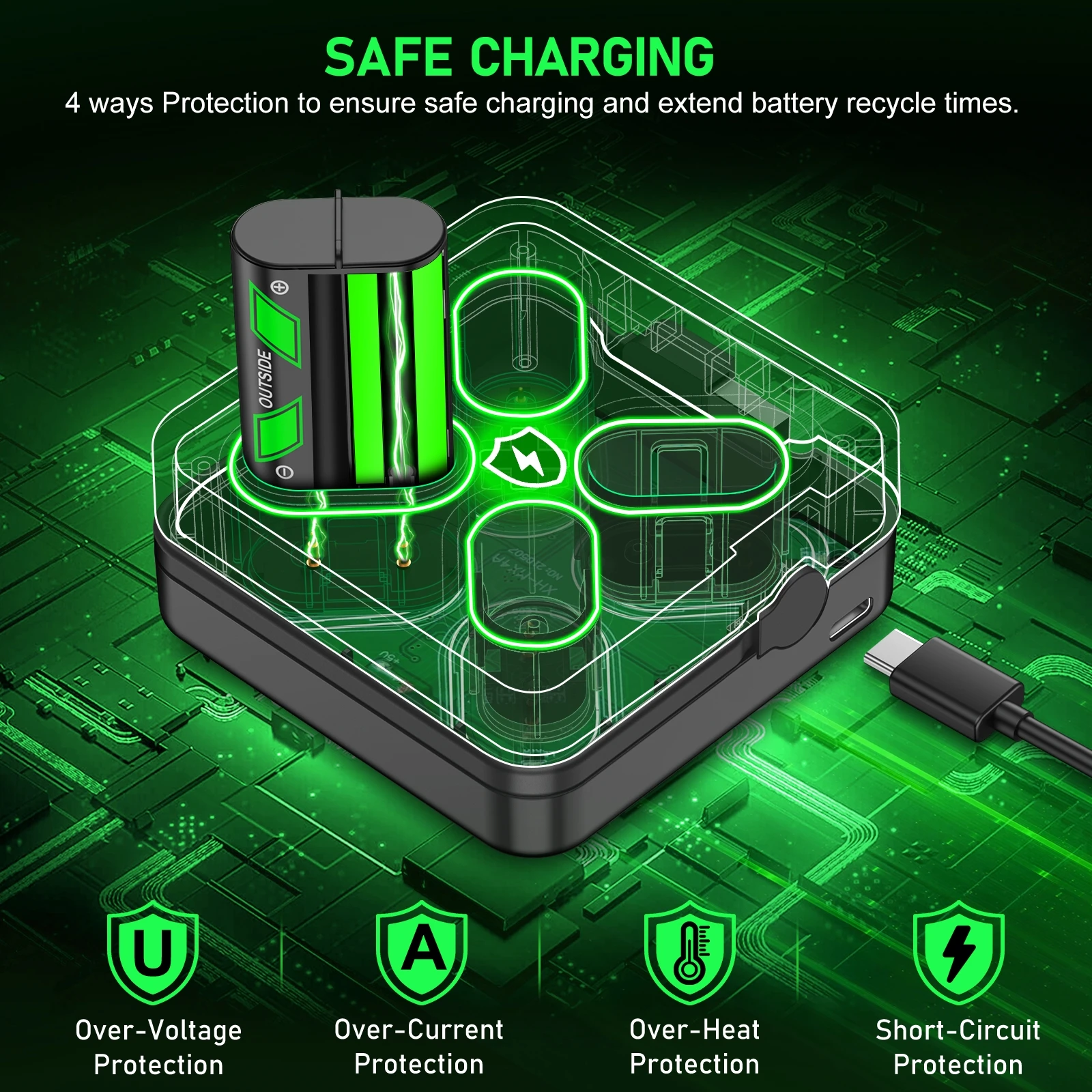 Rechargeable Xbox One Controller Battery Pack with 4x5520mWh for Xbox Series X|S,Battery Charger Station for Xbox One S/X/Elite