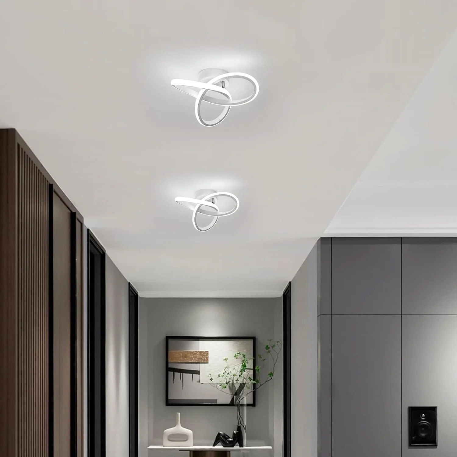 White Hallway Light Modern LED Ceiling Light for Balcony Corridor Closet Bedroom Bathroom Kitchen Livingroom 6500K White Cold