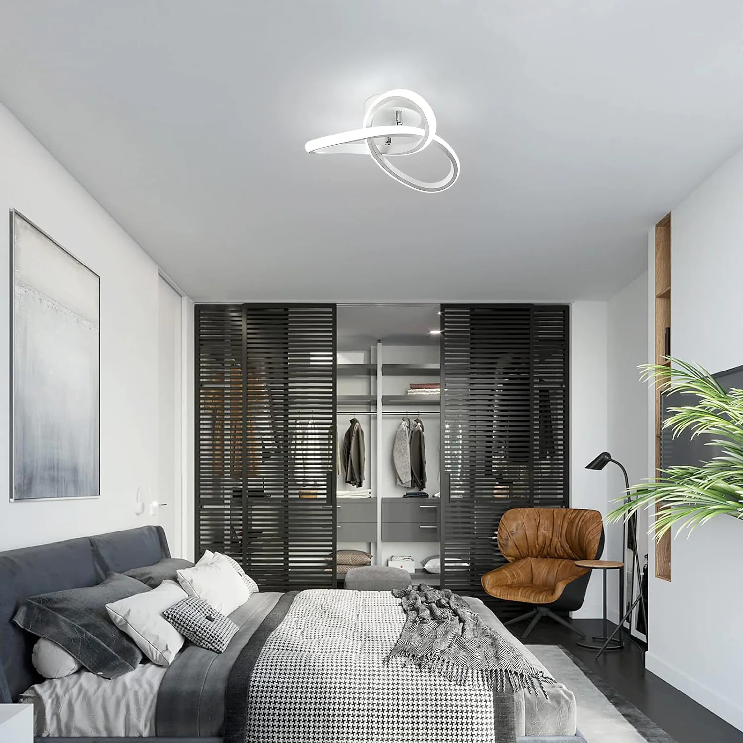 White Hallway Light Modern LED Ceiling Light for Balcony Corridor Closet Bedroom Bathroom Kitchen Livingroom 6500K White Cold