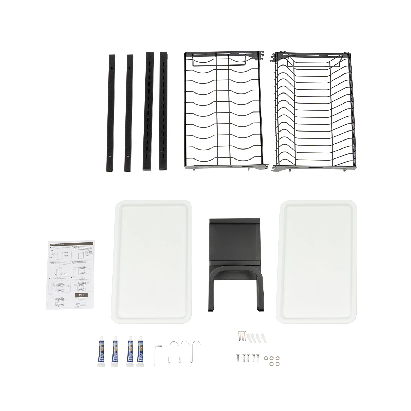 Dish Drainer High-Quality Kitchen Organizer Large Capacity 2-Tier Dish Rack for Homes//Bars/Coffee Shops/Bakeries/Milk Tea Shops