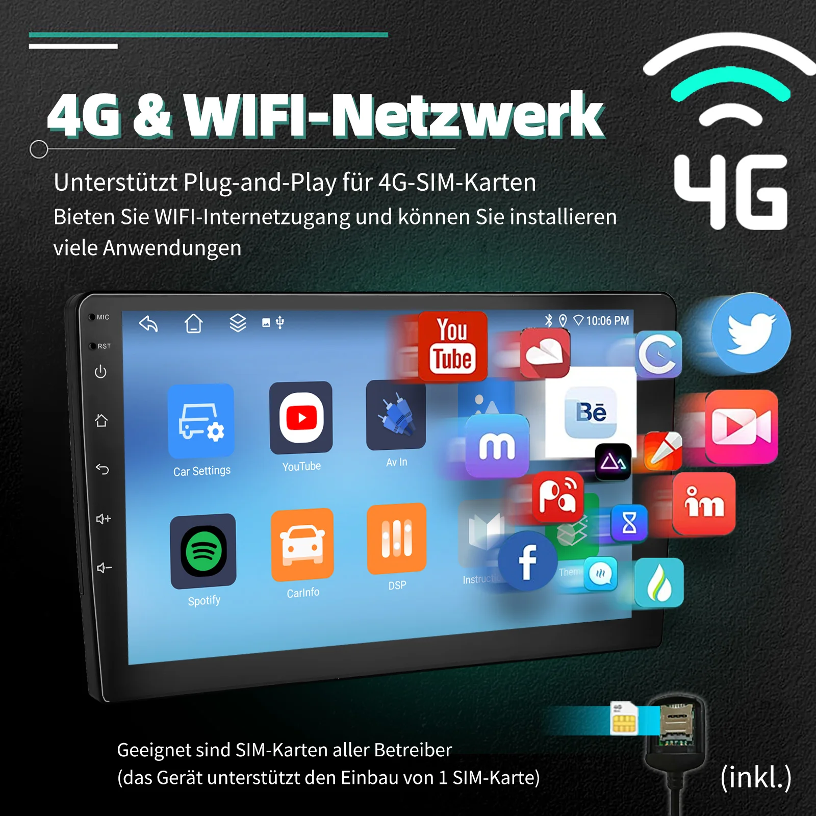 ESSGOO 8Core 128G 9" For Hyundai i10 II IA/BA 13-16 Android 14 Car Radio CarPlay Android Auto GPS Navi4G Wifi FM RDS BT DSP 2DIN