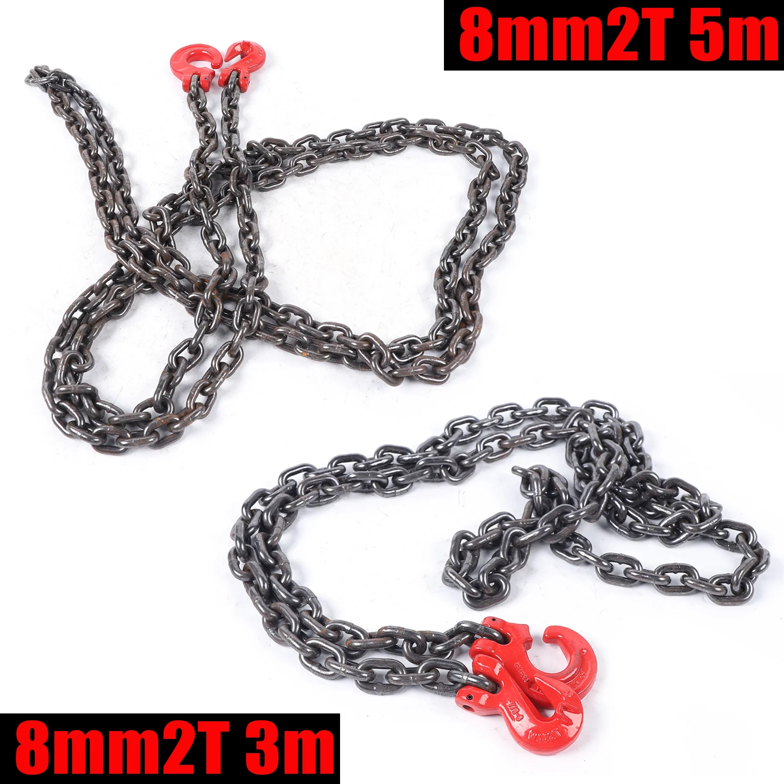 3M/5M 1-Strand Chain Hangers Chain 8mm Chain Sling Lifting Tool 2T Convenient Lifting Tool for Mining Machinery Ports Building