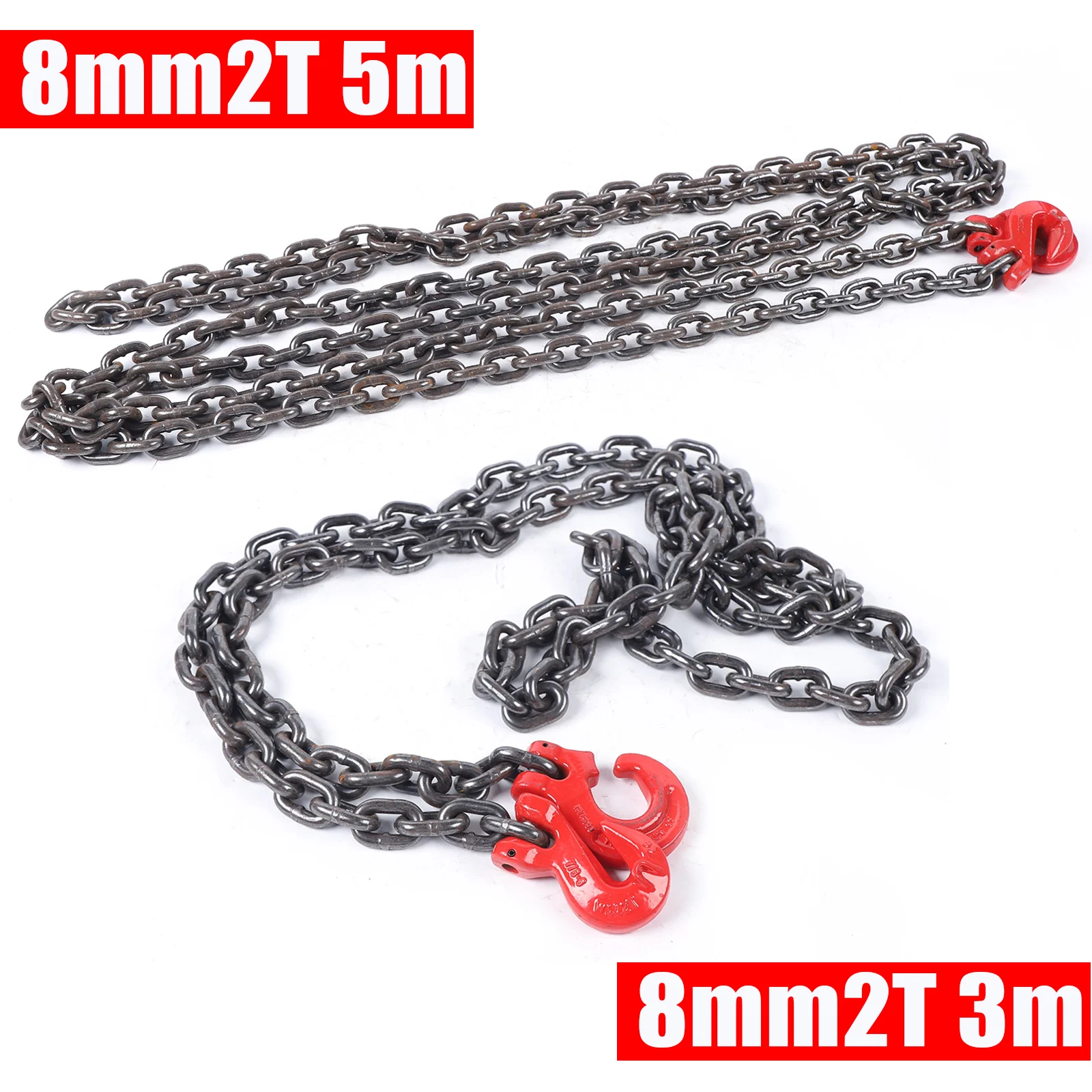 3M/5M 1-Strand Chain Hangers Chain 8mm Chain Sling Lifting Tool 2T Convenient Lifting Tool for Mining Machinery Ports Building