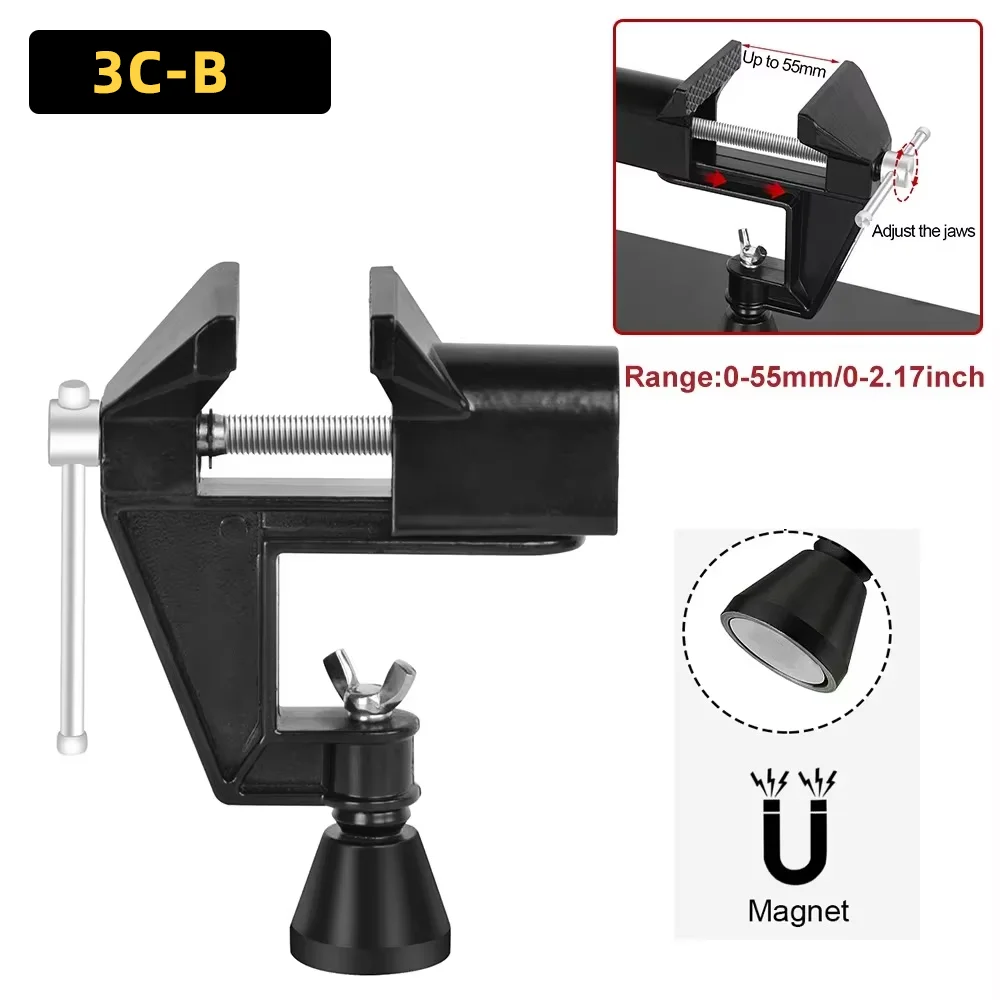 NEWACALOX Magnetic Third Helping Hand PCB Board Fixture Clips Heat Gun Bracket Hot Air Gun Stand Soldering Third Hand Tool