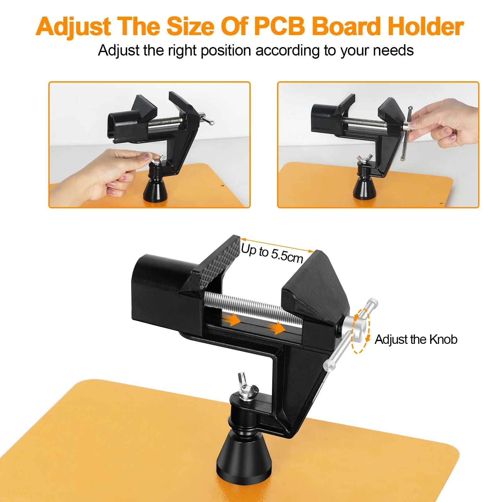 NEWACALOX Magnetic Third Helping Hand PCB Board Fixture Clips Heat Gun Bracket Hot Air Gun Stand Soldering Third Hand Tool