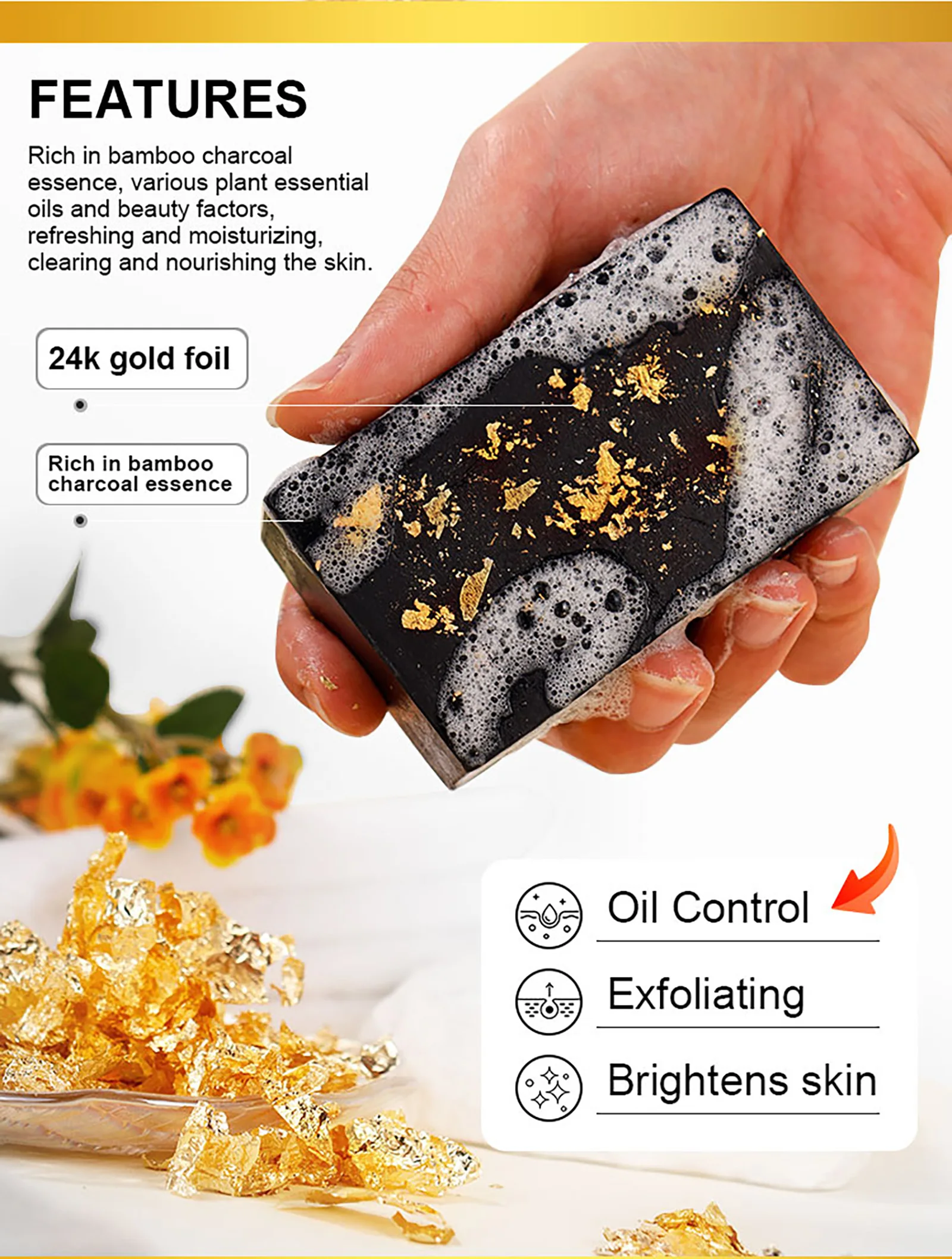 AILKE 24K Glod Flawlessly Soap bar,Moisturizing, Lightening, Dark Spots Removal, Lighten, Even Skin Tone, Nourish Skin Care Kit