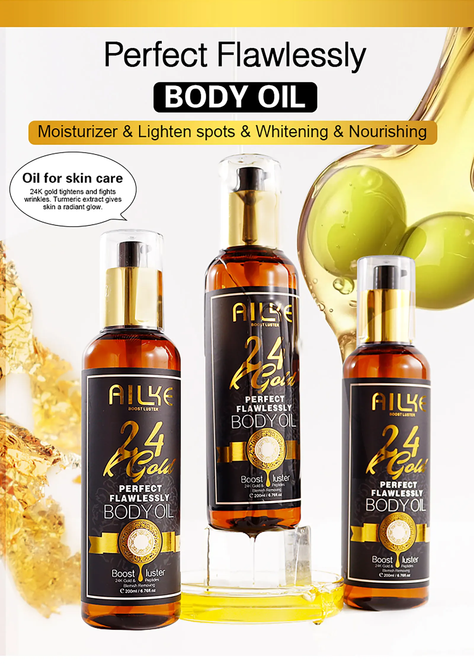 AILKE 24K Glod Flawlessly Soap bar,Moisturizing, Lightening, Dark Spots Removal, Lighten, Even Skin Tone, Nourish Skin Care Kit
