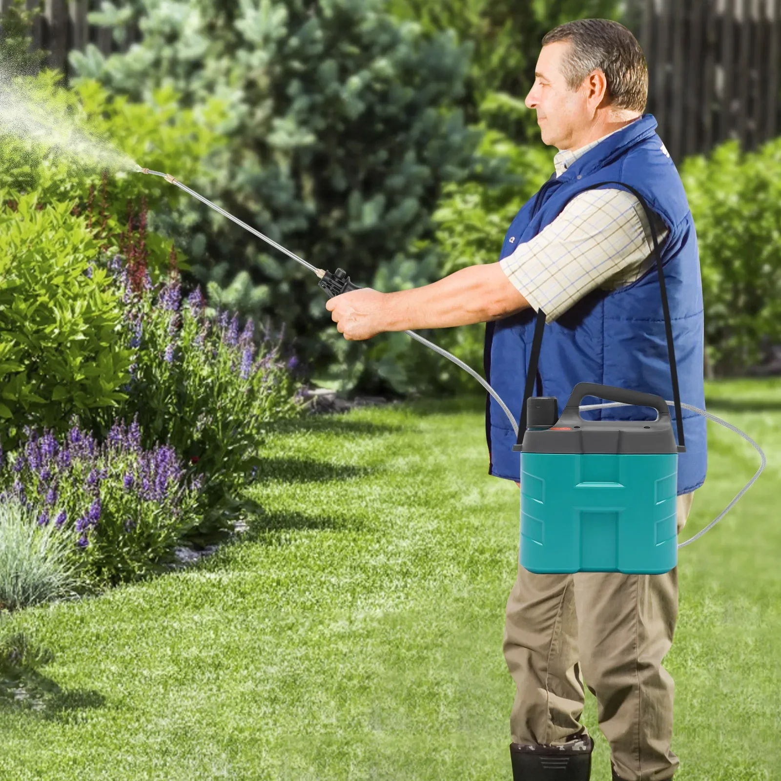 2.11gal Electric Sprayer Cordless Paint Sprayer 2200mAh Battery-Powered Wand Irrigation Tool 2 Modes for Home & Garden in Europe