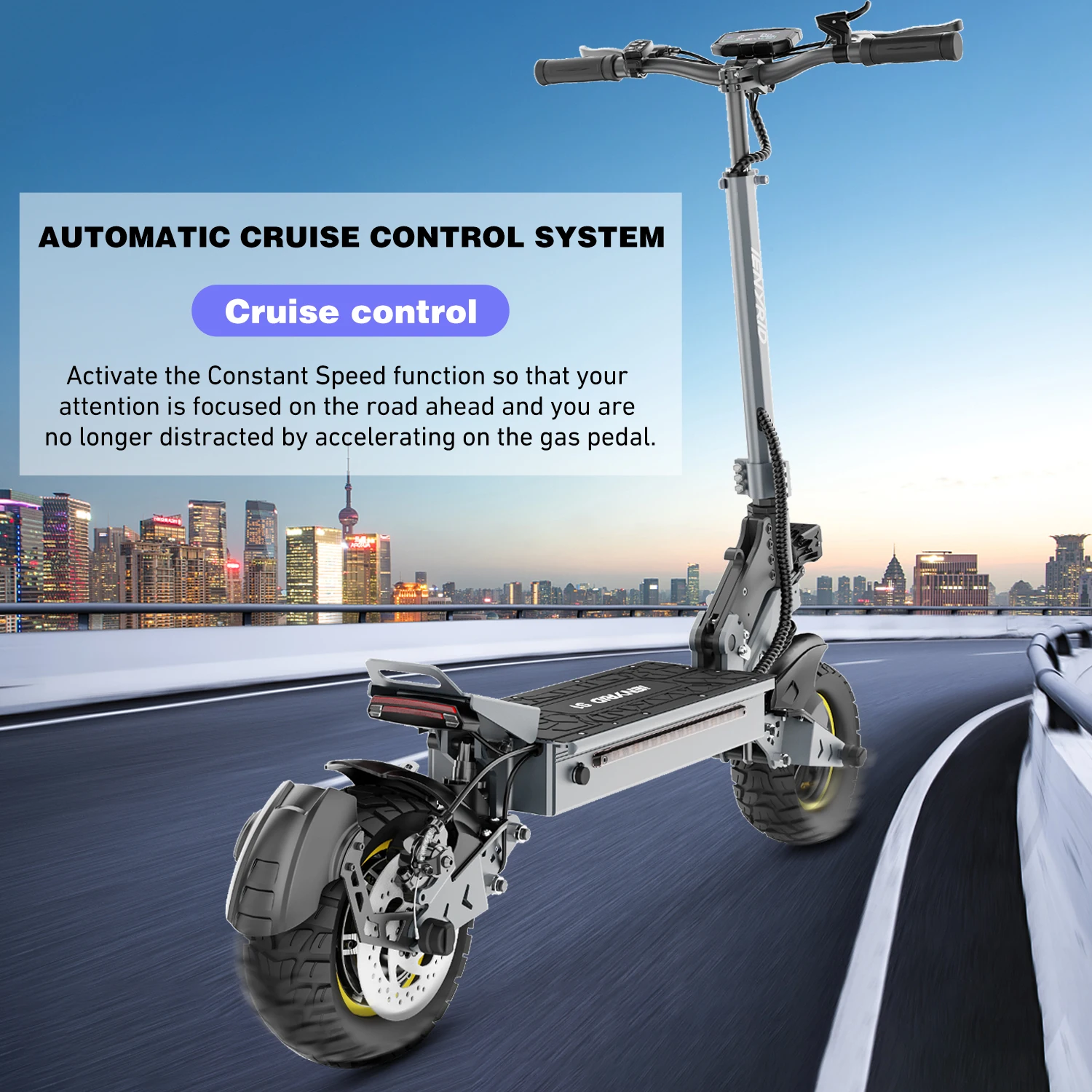 IENYRID S1 Scooters Daily Travel And Commuting E-Scooter, 48V15Ah Battery Smart LCD Display Electric Scooter,10-inch Air Off-road Tires City Scooters Electric