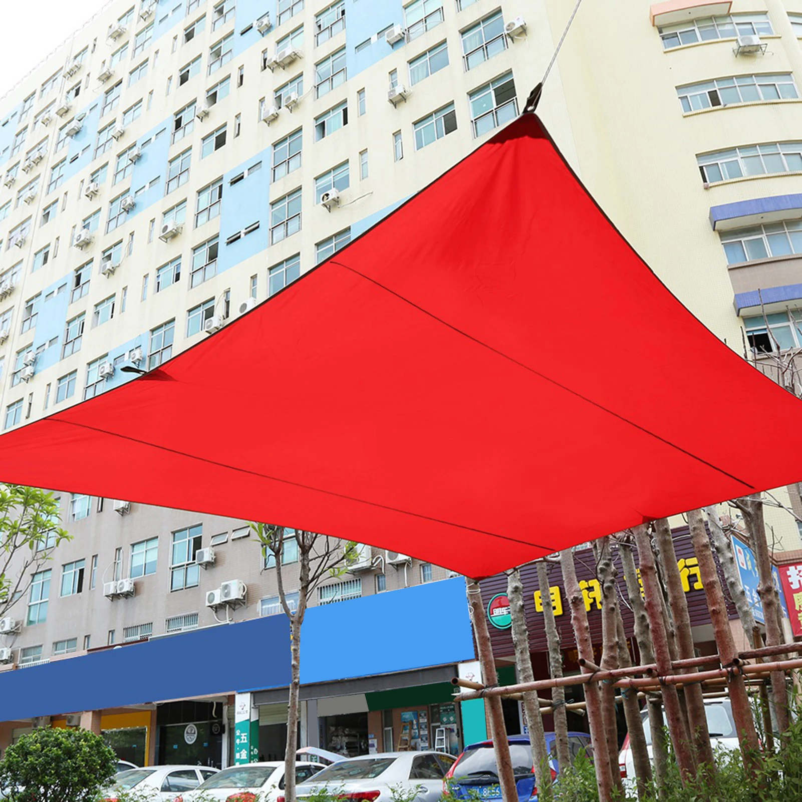 Canopy Garden Sun Shade New Sand Sun Shade Sail Sunscreen Rectangle Awning Canopy Outdoor Garden Patio 4.5*5m (Red) Patio Canopy