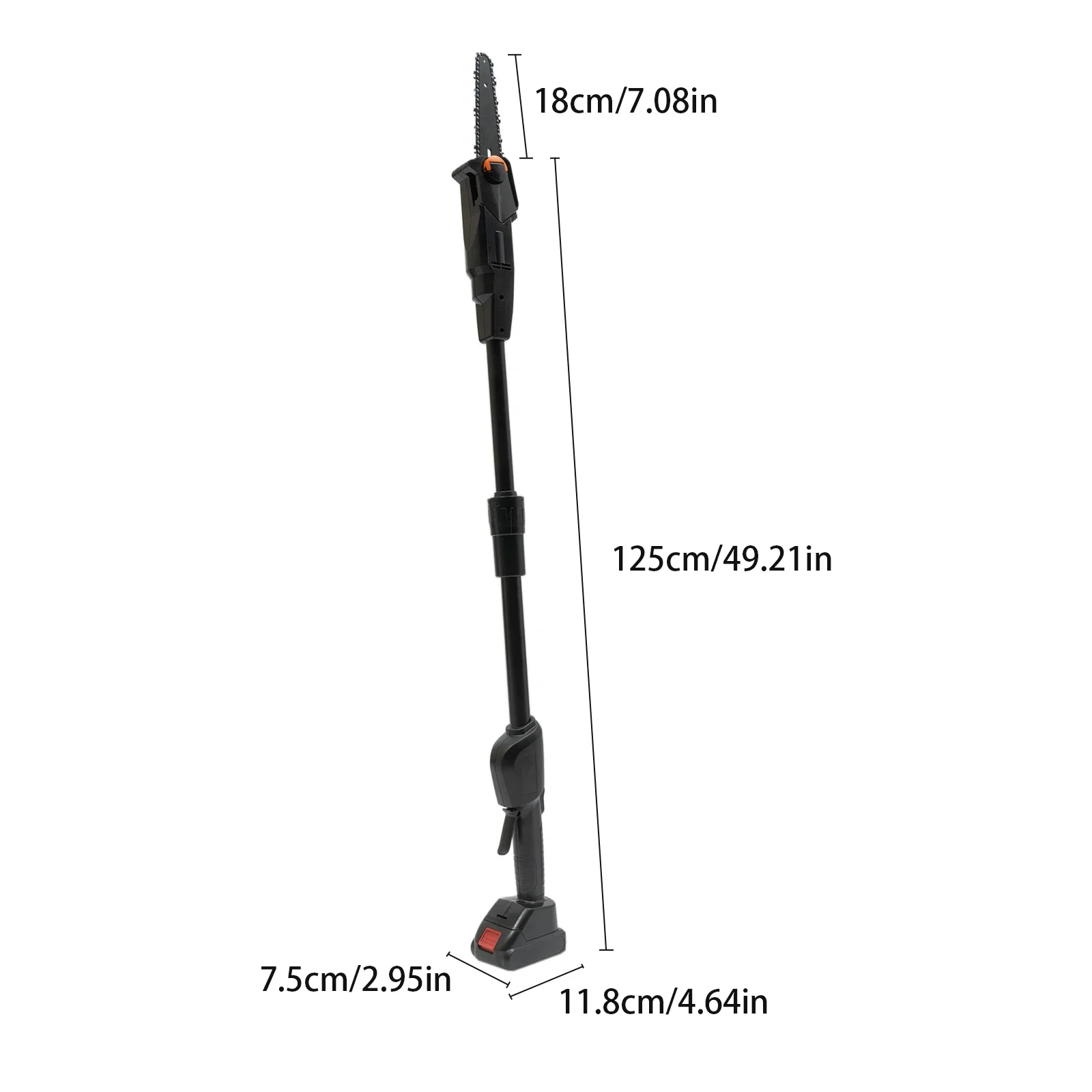2In1 Electric Telescopic Mini Cordless Chainsaw Branch Saw Tree Saw Pole Saw W/ Rechargeable Battery 552W 1.25M 4500Rpm EU Plug
