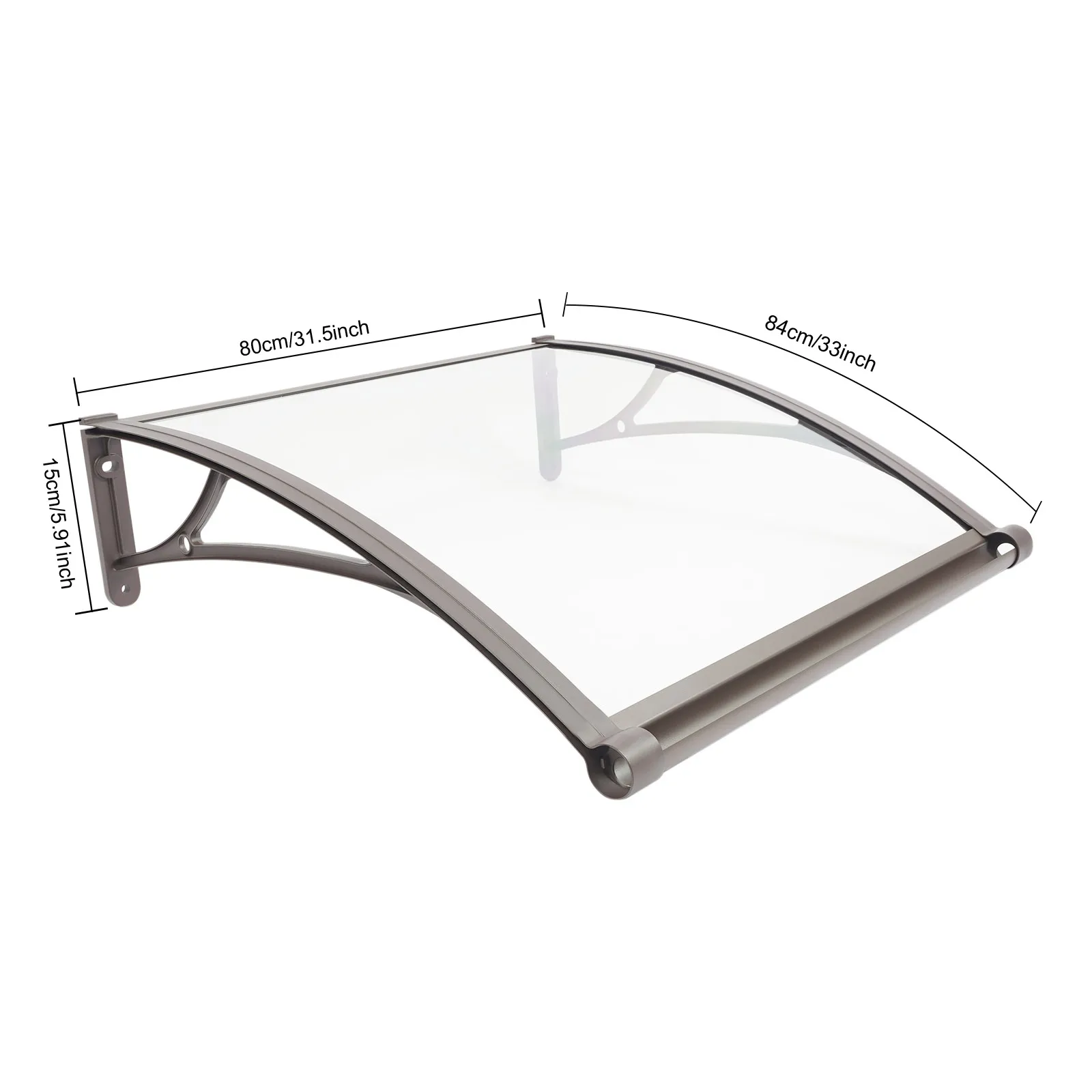 Sink Window Awning Window Door Awning Wall Mount Exterior Window Awning For Sheltering From Rain and Snow PC Board 82*77*29cm