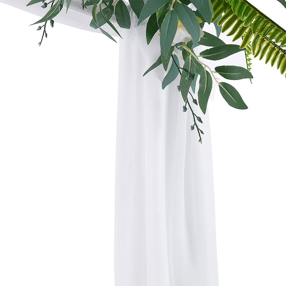 White Tulle Wedding Arch Chiffon Sheer Drapes for Baby Shower Birthday Party Backdrop Curtains Christmas Decoration Home Supplie