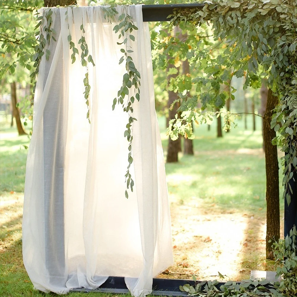 White Tulle Wedding Arch Chiffon Sheer Drapes for Baby Shower Birthday Party Backdrop Curtains Christmas Decoration Home Supplie