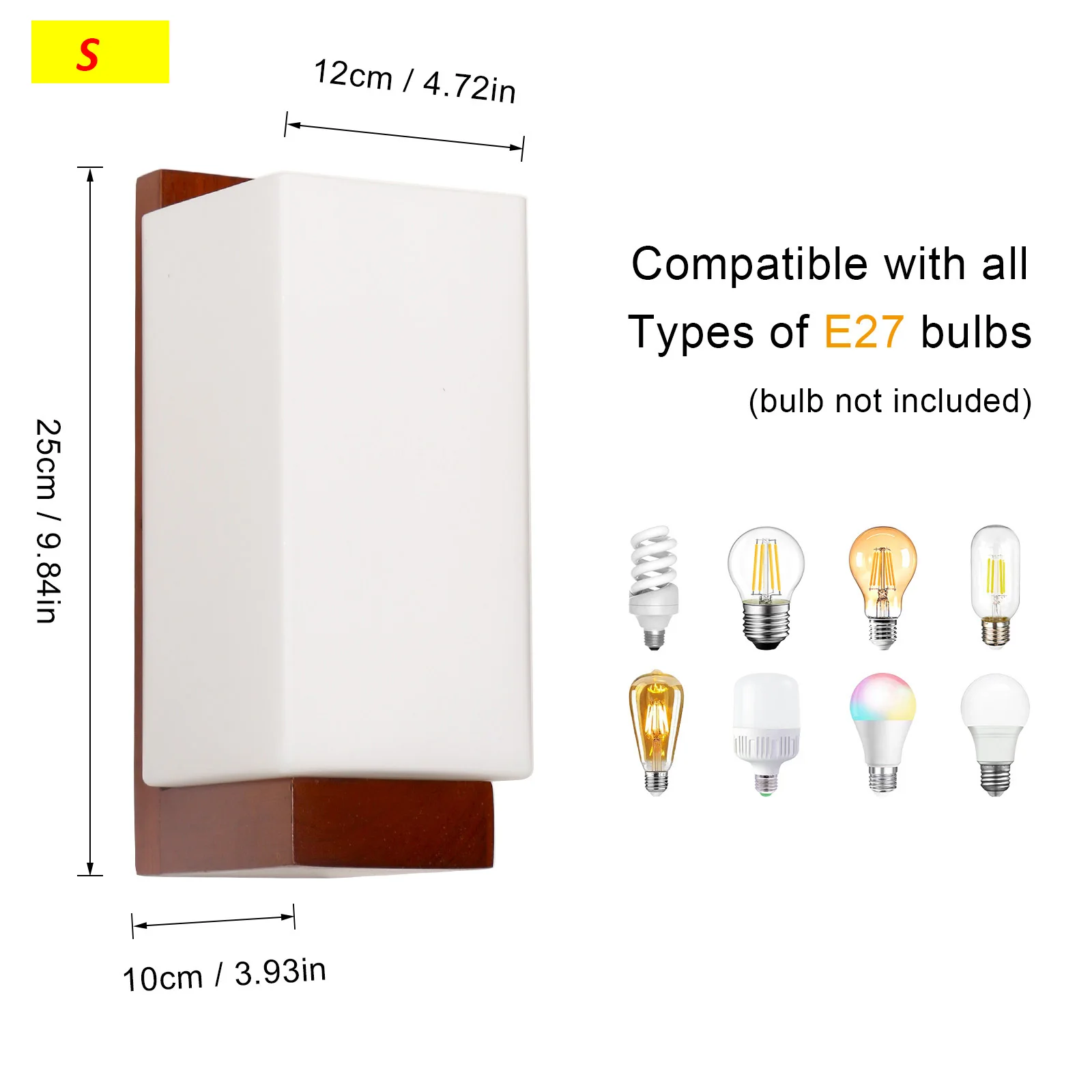 Indoor Wooden Wall Light, G9 Modern Wall Lamp Square,Wall Lighting Fixtures 3000K/4500K/6500K for Hallway Stairs