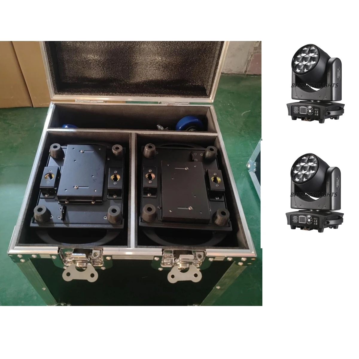 DJ Flight Case Gator Cases for(2)7x40W LED Beam + Wash Moving Head Light 54x43x47x36cm DMX Case Stage Light