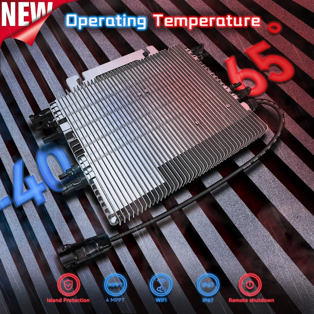 2000W Deye PV Grid on Inverter DC22-60V AC230V IP67 with WiFi Function Max Connect 4PCS 400-600W Efficient Micro Converter