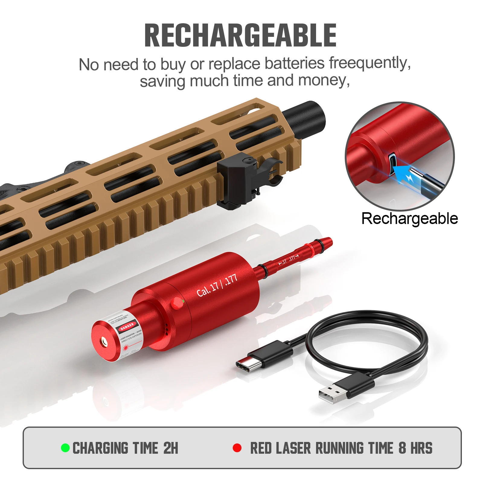 CAL.17 177 multifunctional magnetic red green light trainer, dual-purpose for training and calibration