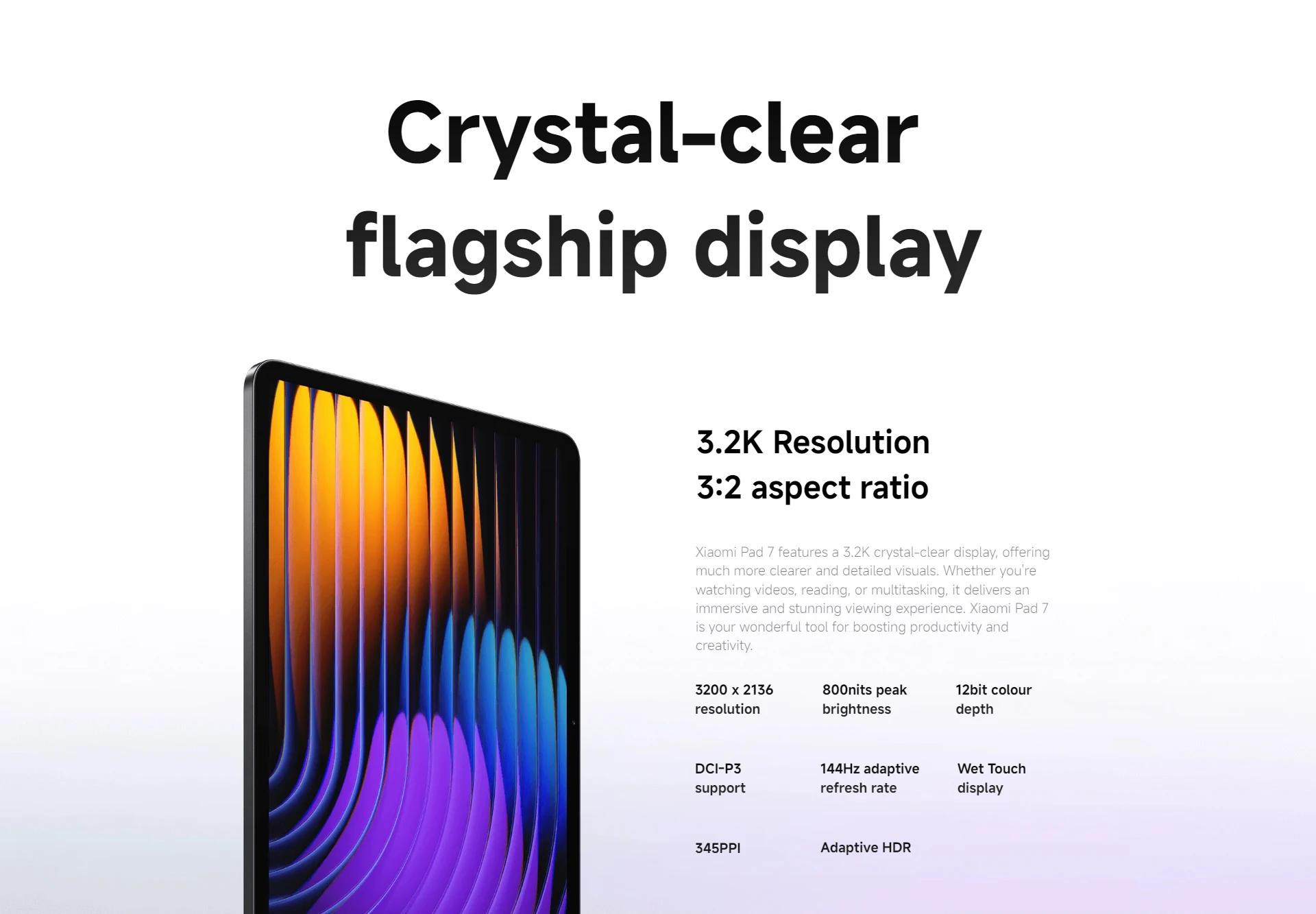 Xiaomi Pad 7 Global Version Snapdragon® 7+ Gen 3 Processor 3.2K 144Hz Display 8850mAh 45W Turbo Charge MI Pad 7
