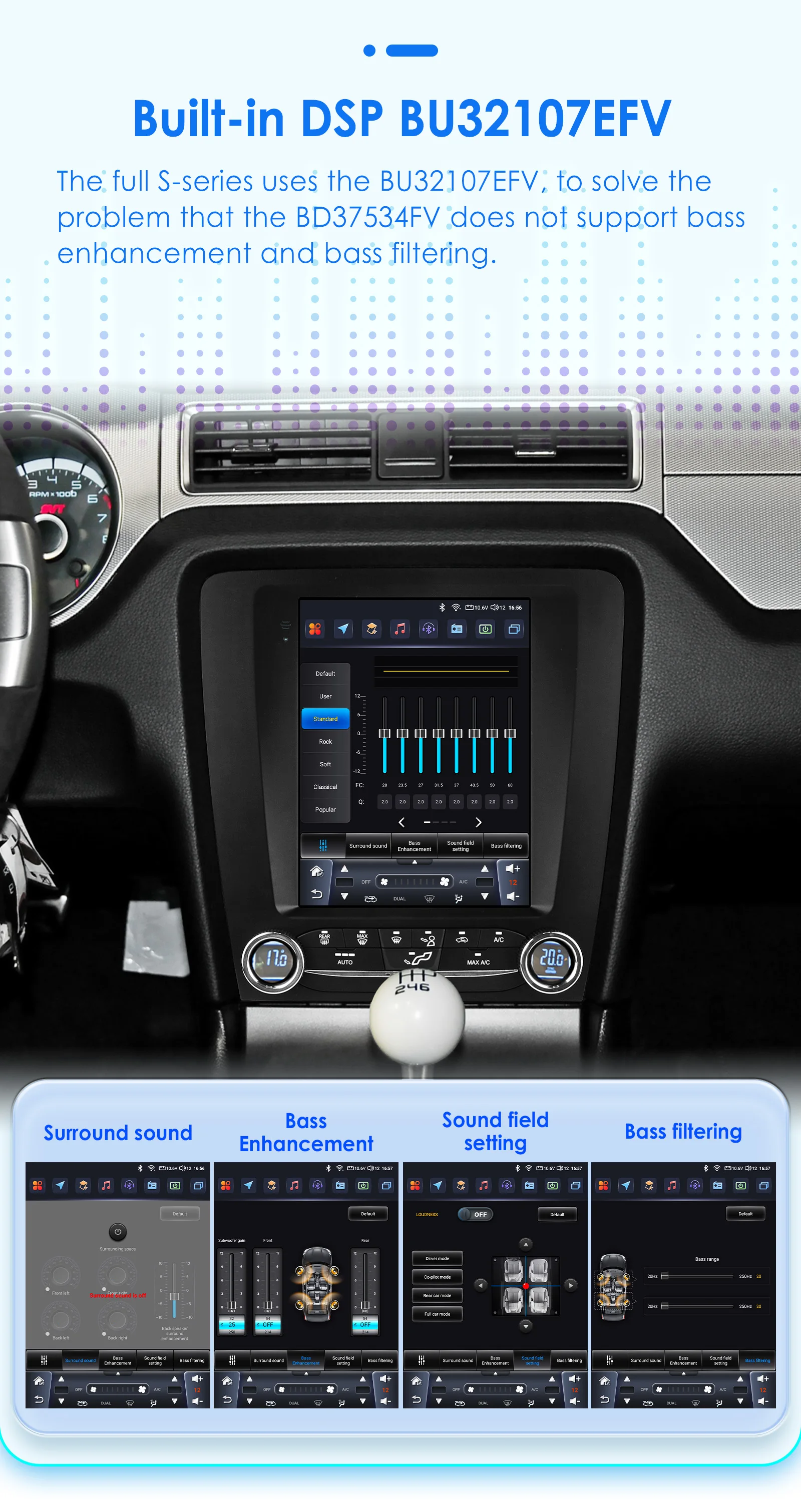 Hizpo For Tesla Style Android 14 For FORD Mustang 2010 - 2014 Radio Stereo Screen Multimedia CarPlayer GPS Navigation 9.7 Inch