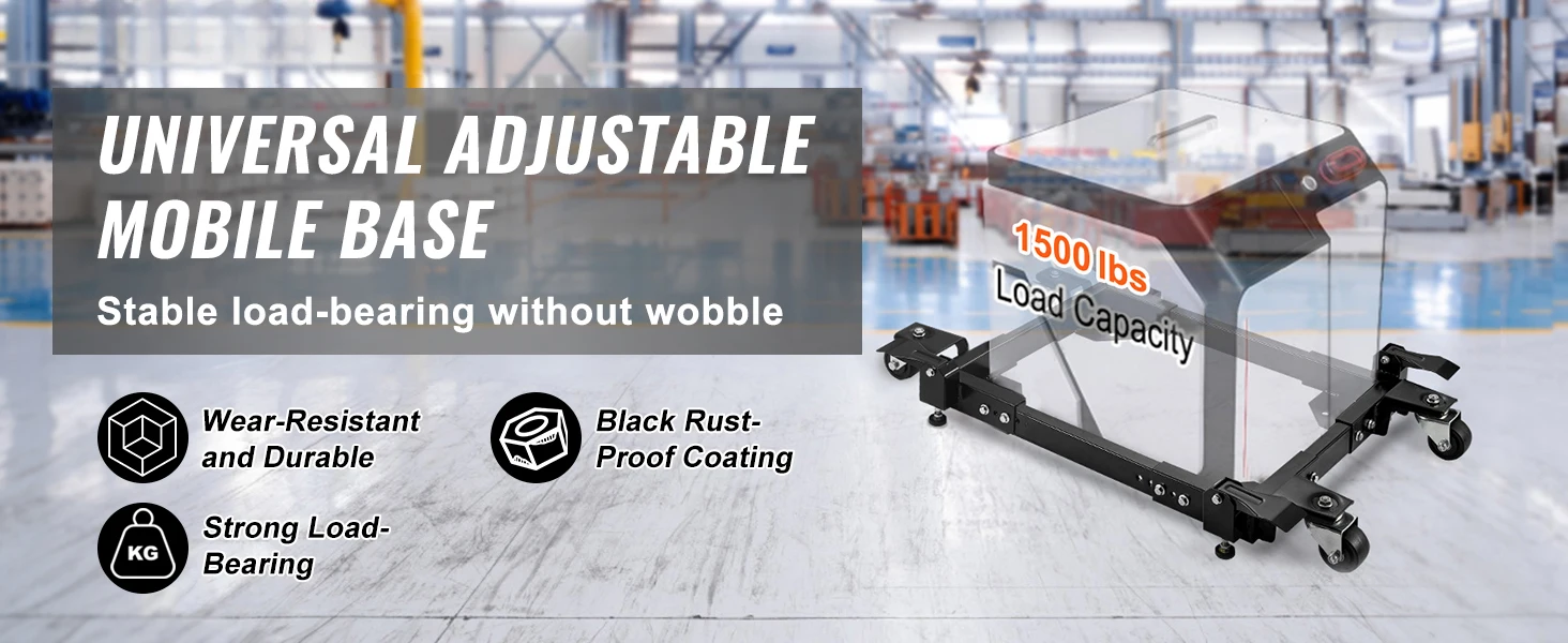 SucceBuy 1500Lbs Washing Machine Stand Movable Refrigerator Mobile Roller Base with Wheels Adjustable Bracket for Home Appliance