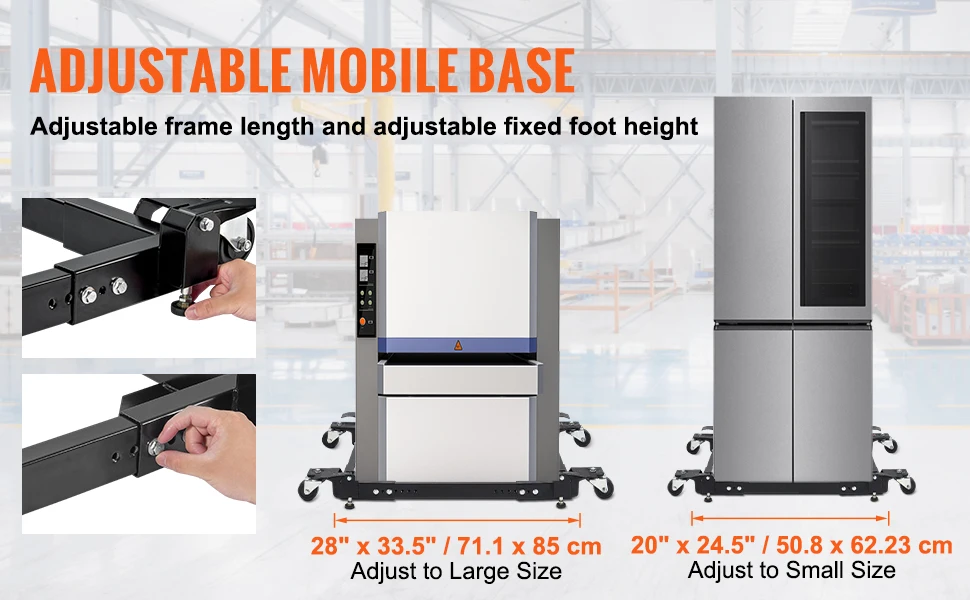 SucceBuy 1500Lbs Washing Machine Stand Movable Refrigerator Mobile Roller Base with Wheels Adjustable Bracket for Home Appliance