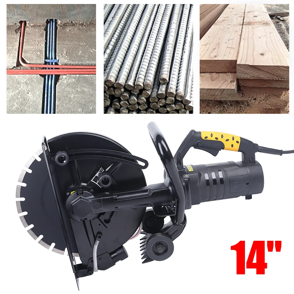 220V Electric Circular Saw 14 inches Wall Slotting Machine Corded Electric Handheld Groove Cutting Machine Disc Cutter