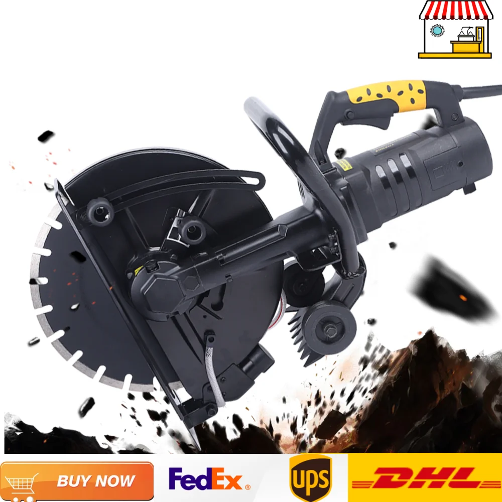 220V Electric Circular Saw 14 inches Wall Slotting Machine Corded Electric Handheld Groove Cutting Machine Disc Cutter