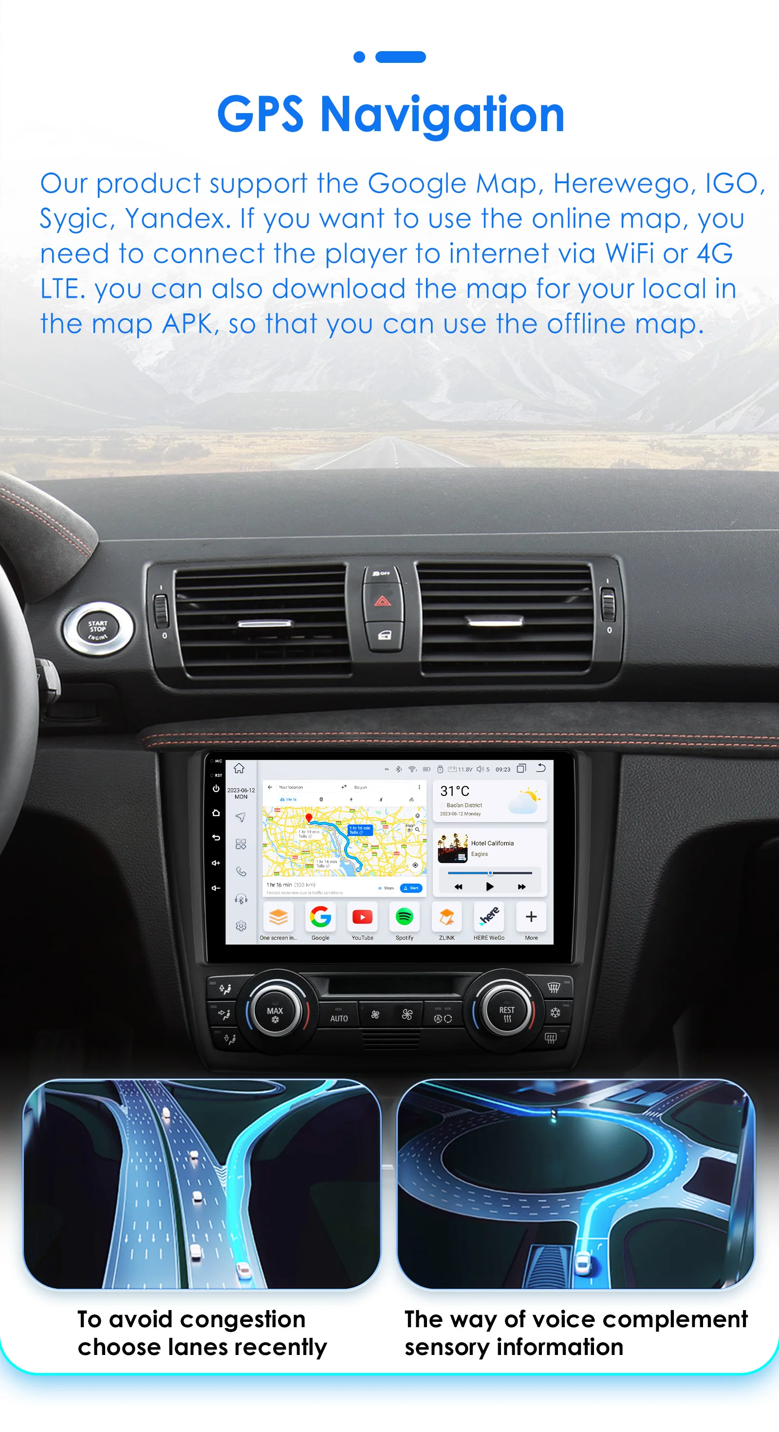Hizpo Android 13 Car Multimedia Radio For BMW 1-Series 1 Series E87 E81 E82 E88 2004 - 2011 4G GPS Video PLayer Navi Carplay DSP