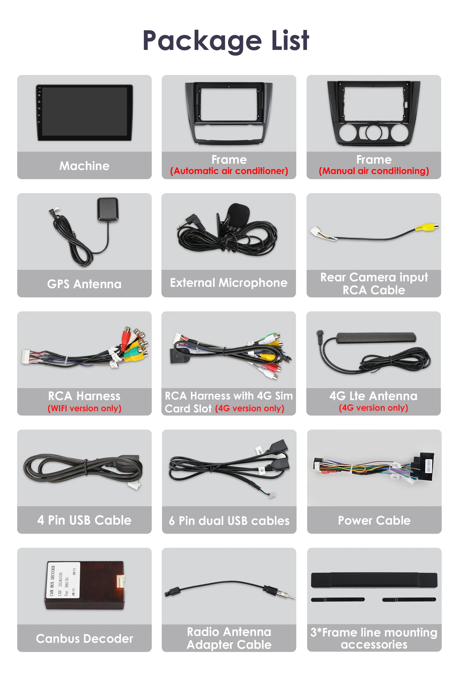 Hizpo Android 13 Car Multimedia Radio For BMW 1-Series 1 Series E87 E81 E82 E88 2004 - 2011 4G GPS Video PLayer Navi Carplay DSP