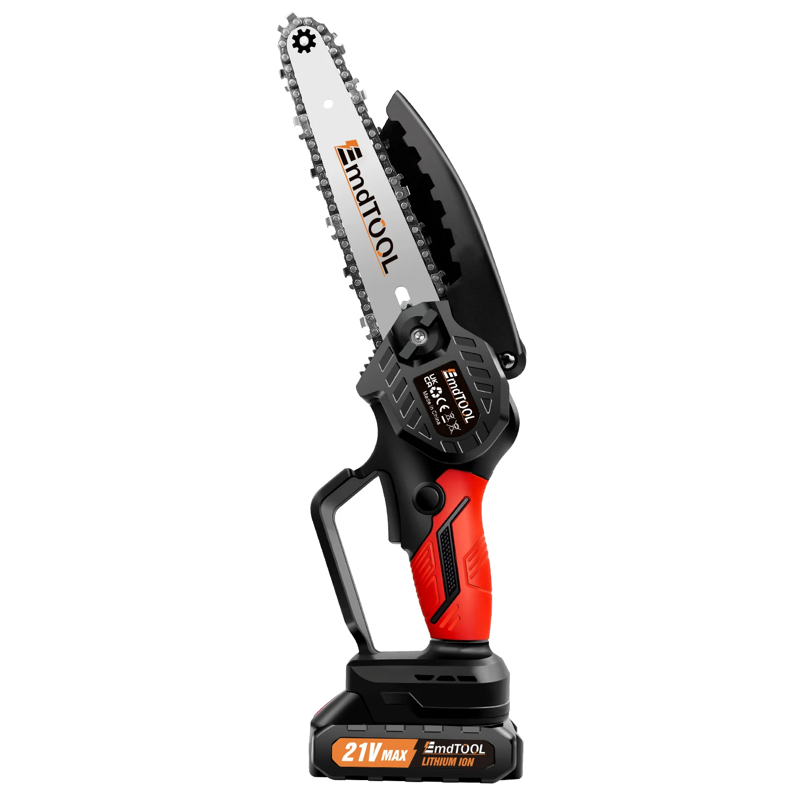 700W 21V Battery Power Chainsaw 6 Inch, 1.5Ah Battery, Pure Copper Motor, 3500 RPM, 2 X Alloy Steel Chains, for Cutting Pruning
