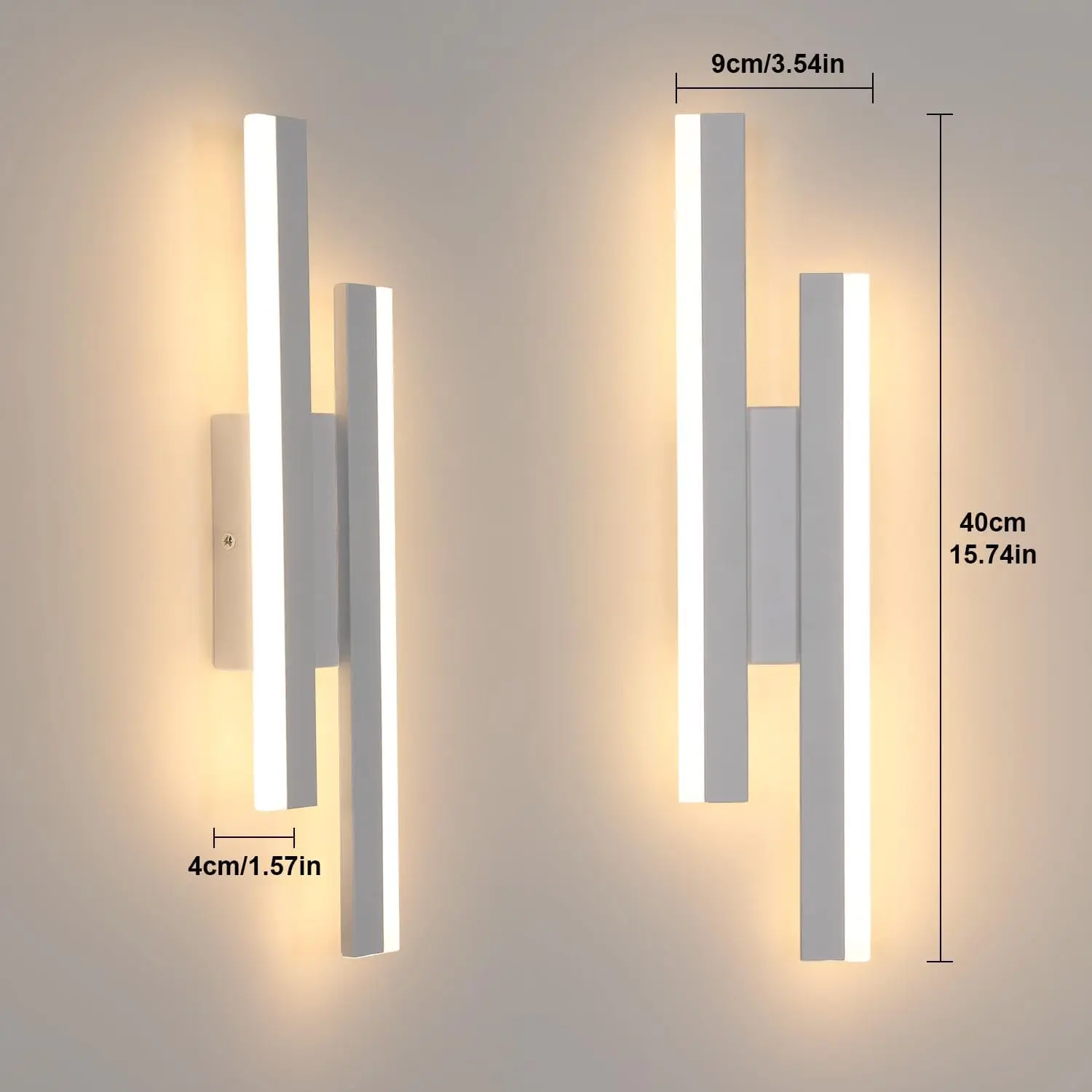 LED Interior Wall Sconce,16W Dimmable 3 Colour Temperature Modern LED Wall Lights For Bedroom,Study,Hallway,3000K/4500K/6500K