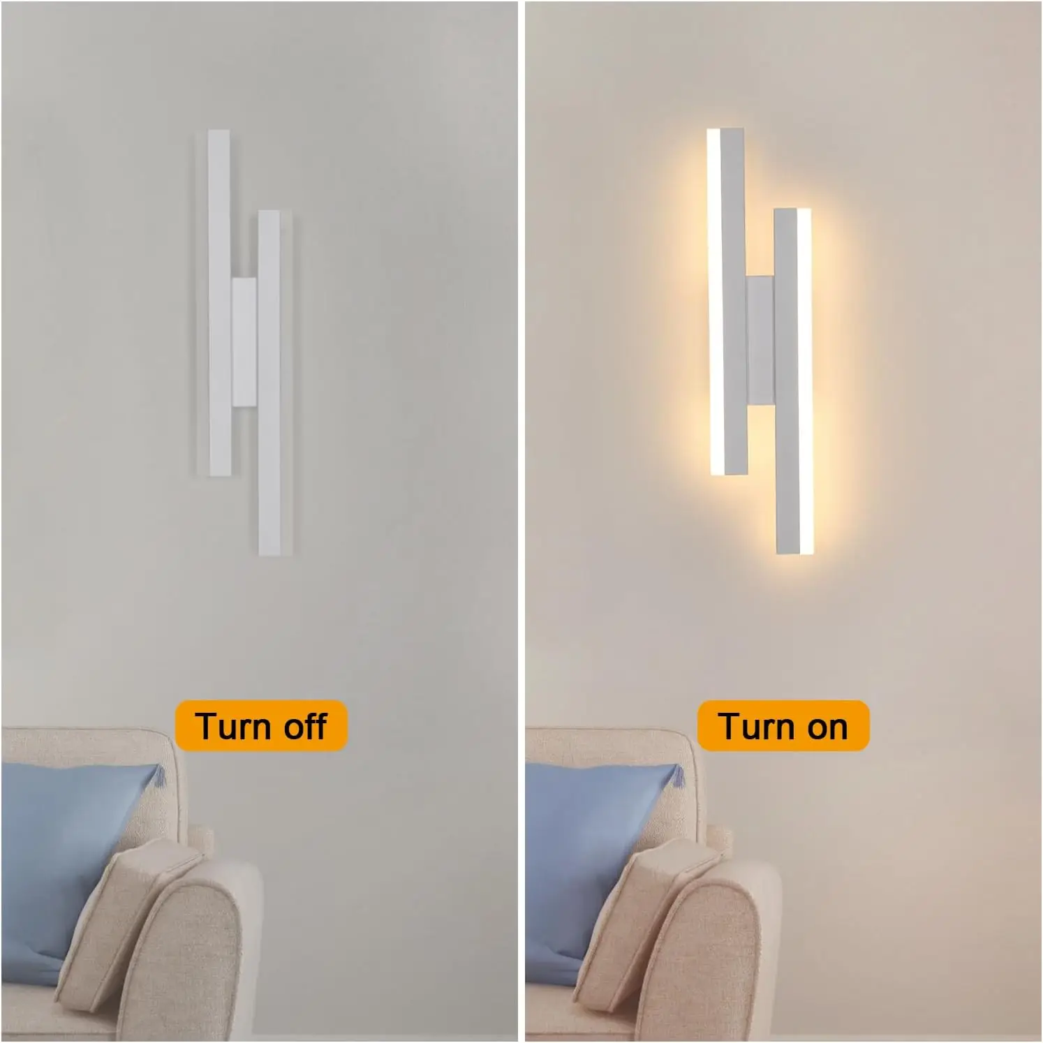 LED Interior Wall Sconce,16W Dimmable 3 Colour Temperature Modern LED Wall Lights For Bedroom,Study,Hallway,3000K/4500K/6500K