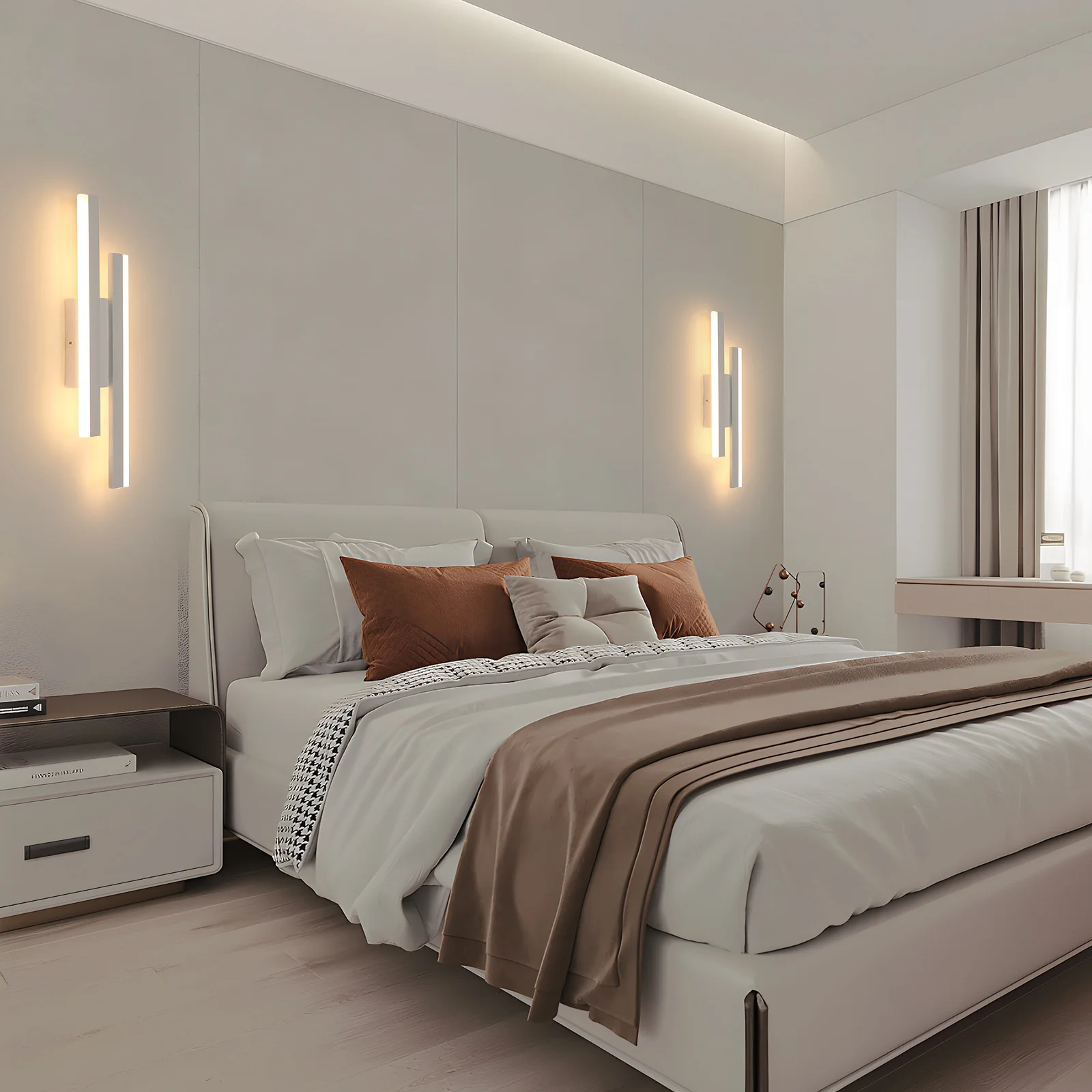 LED Interior Wall Sconce,16W Dimmable 3 Colour Temperature Modern LED Wall Lights For Bedroom,Study,Hallway,3000K/4500K/6500K