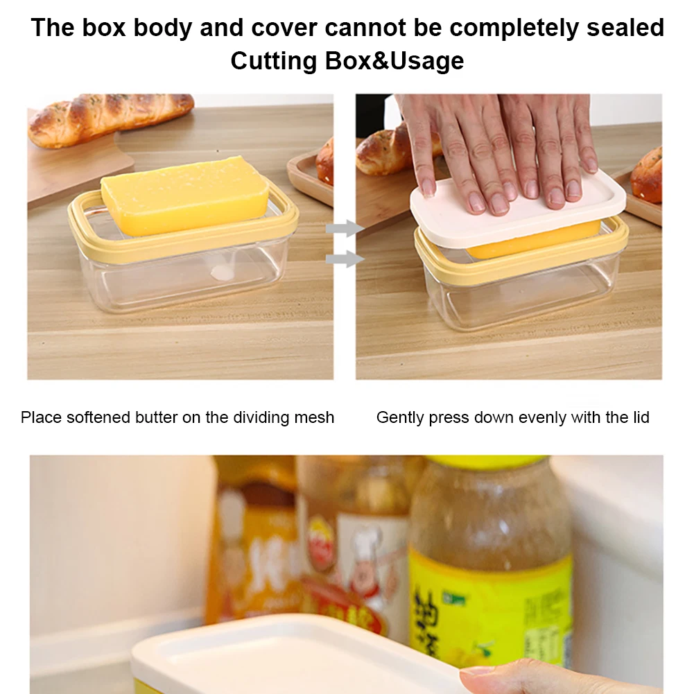 Rectangular Butter Dish With Cutter Temperature Resistant Cuttable Design Butter Container Baking Tools