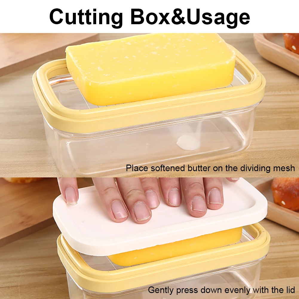 Rectangular Butter Dish With Cutter Temperature Resistant Cuttable Design Butter Container Baking Tools