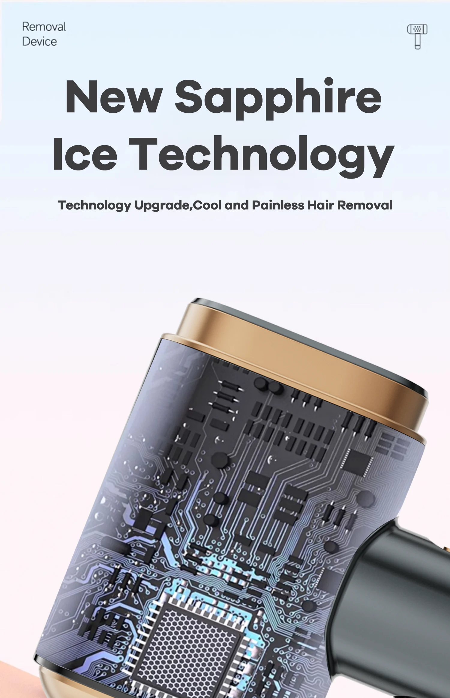 Sapphire Cooling IPL Hair Removal 10℃ Skin Temp Control Painless Safe Permanent Smart Sensor Hair Remover For Women Men Body