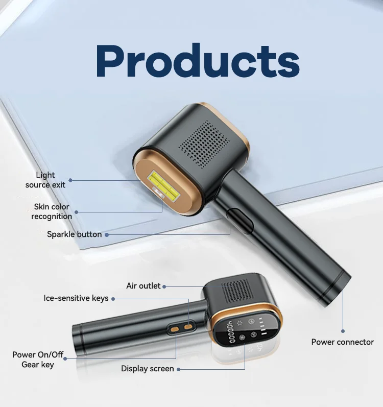 Sapphire Cooling IPL Hair Removal 10℃ Skin Temp Control Painless Safe Permanent Smart Sensor Hair Remover For Women Men Body