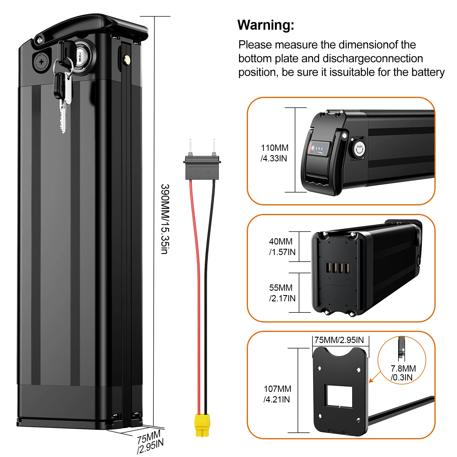 Ebike Battery Silver Fish 36V 17.5AH 13Ah Lithium 18650 Pack for Electric Bicycle 200W 350W 500W Hub Motor Kit 5-7 days