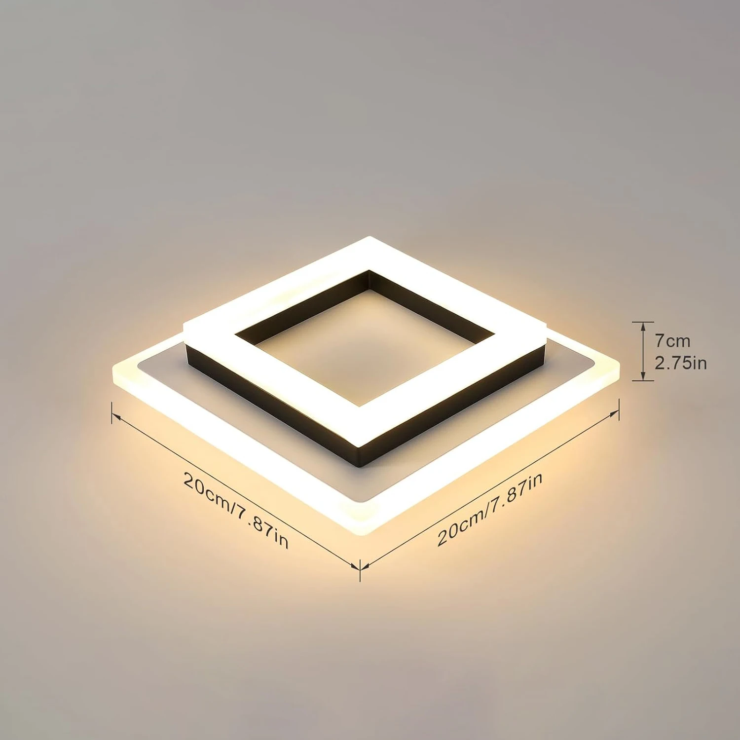 LED Ceiling Light, 24W Modern Ceiling Lamp for Bedroom Hallway Office Kitchen Living Room Warm White 3000K [Energy Class E]