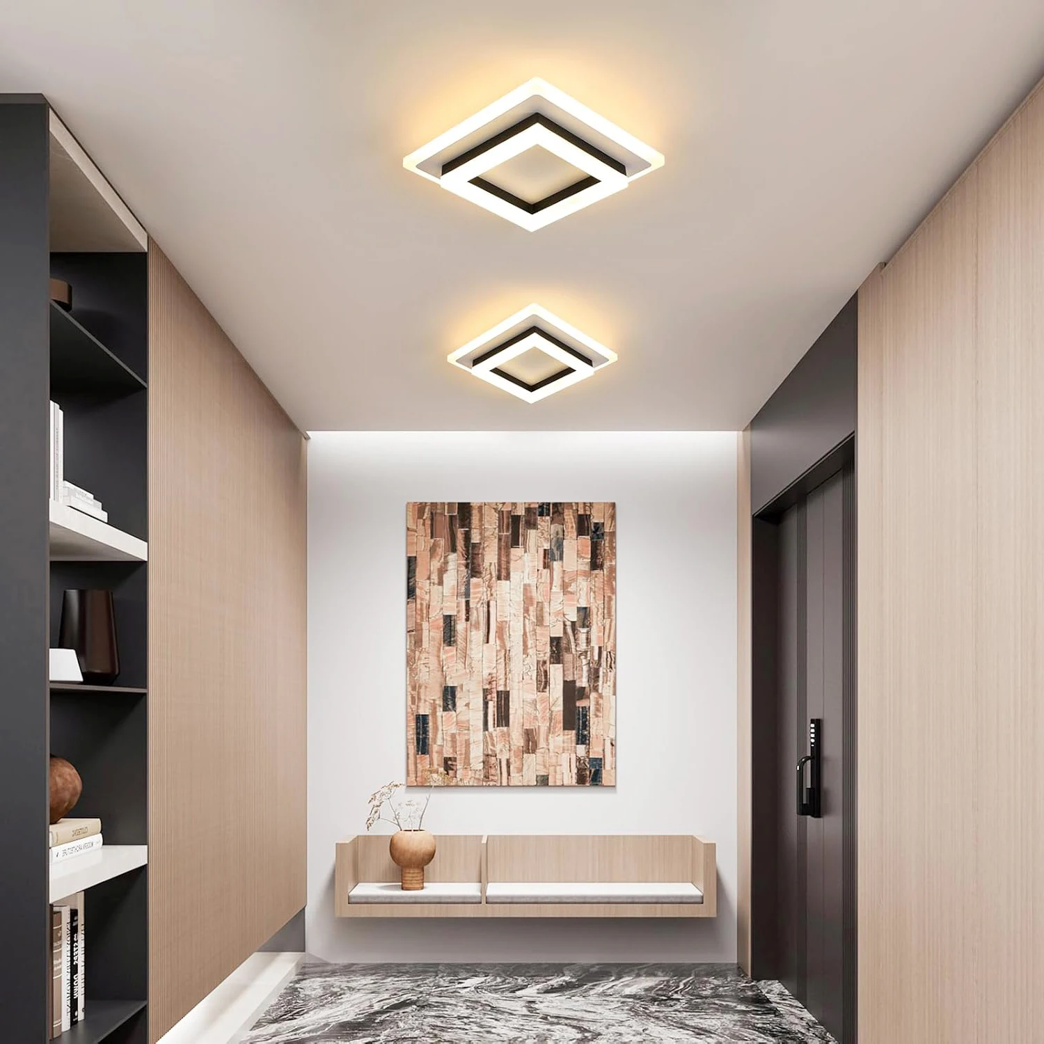 LED Ceiling Light, 24W Modern Ceiling Lamp for Bedroom Hallway Office Kitchen Living Room Warm White 3000K [Energy Class E]