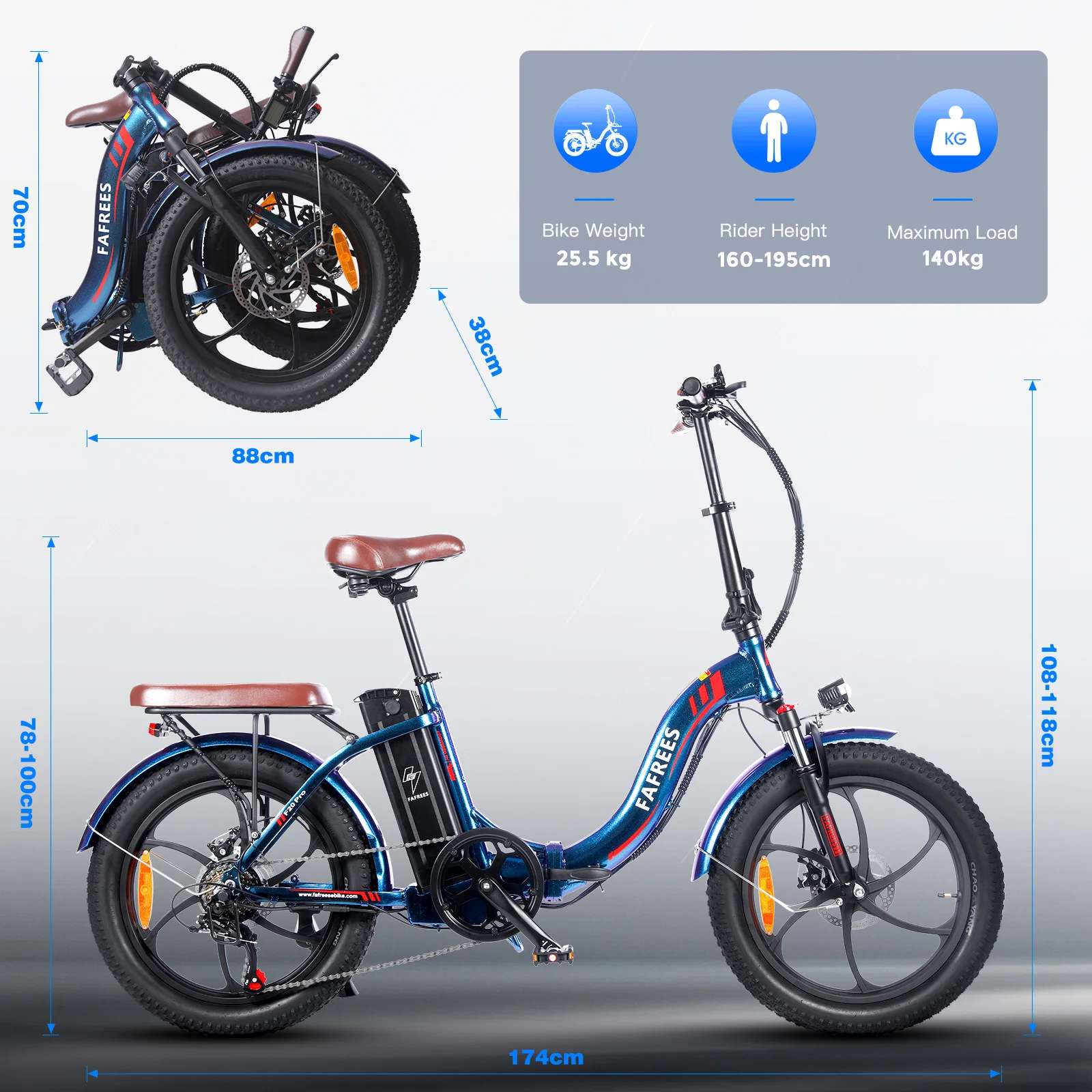 Fafrees F20 Pro Folding Electric Bike Adults City E-bike with 36V 18Ah Removable Battery