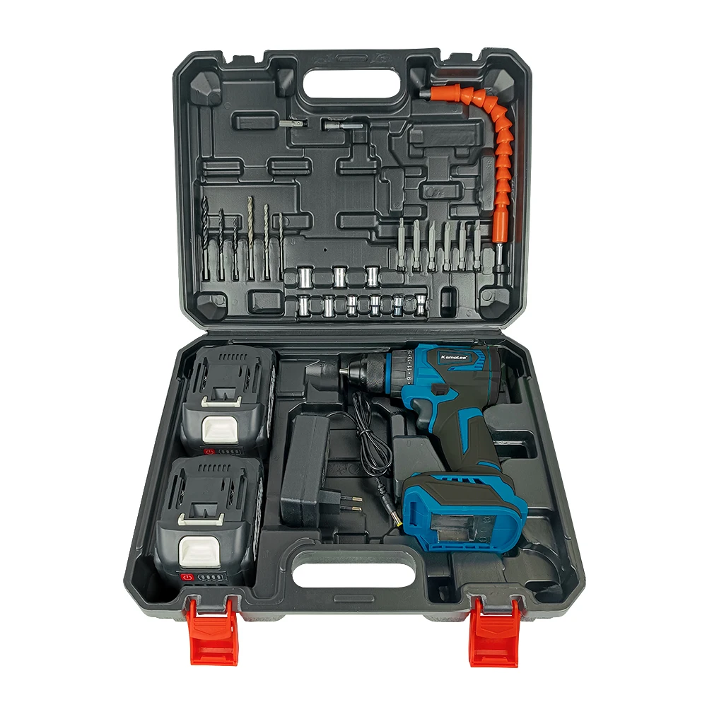 Kamolee 10MM Brushless Electric Impact Drill Set, including Accessories, Cordless Screwdriver, Lithium Battery Hand Drill