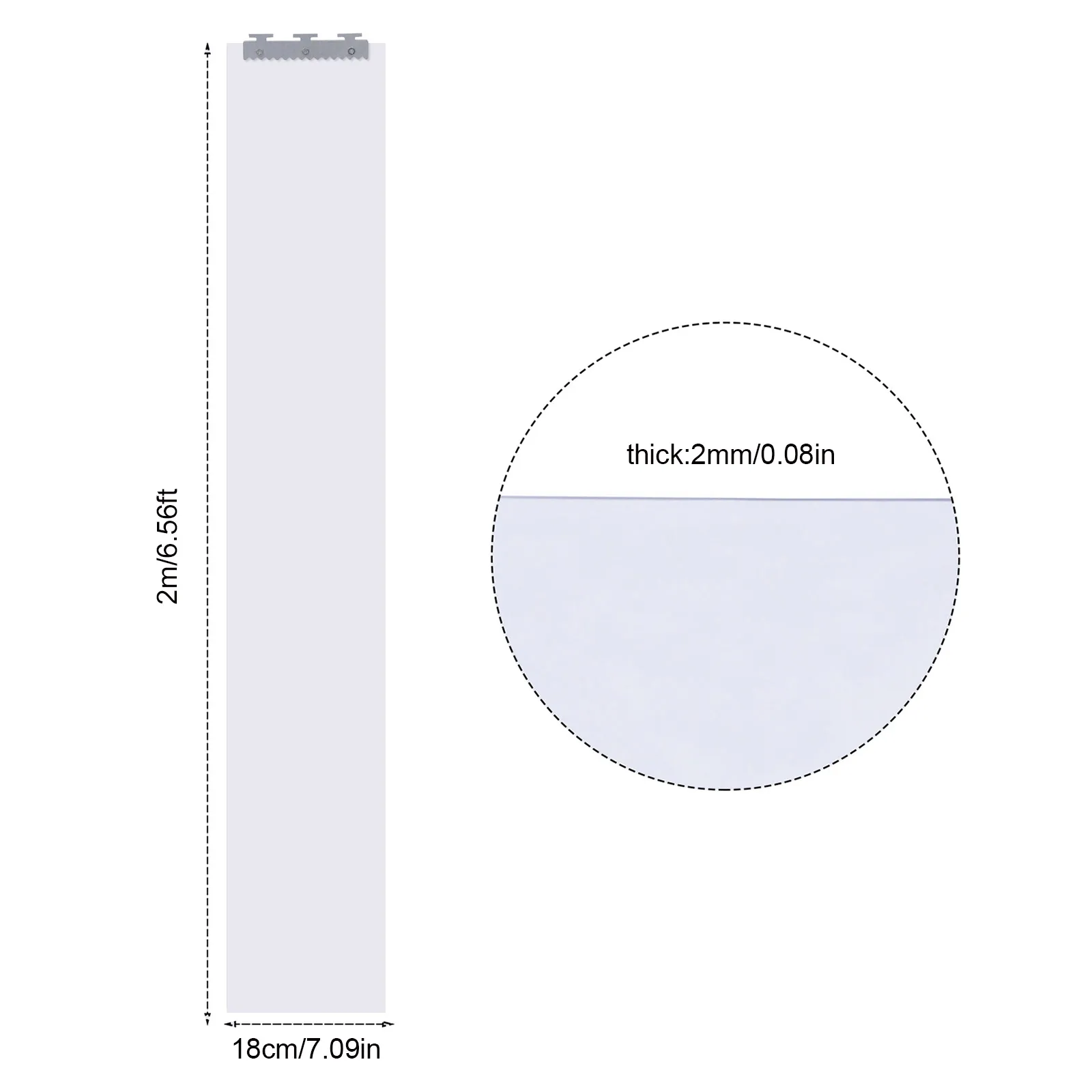 PVC Transparent Door Curtain – 200x18cm Strips, 2mm Strip Door Curtain, Clear Curtain Strip for Home, Warehouse, Factory