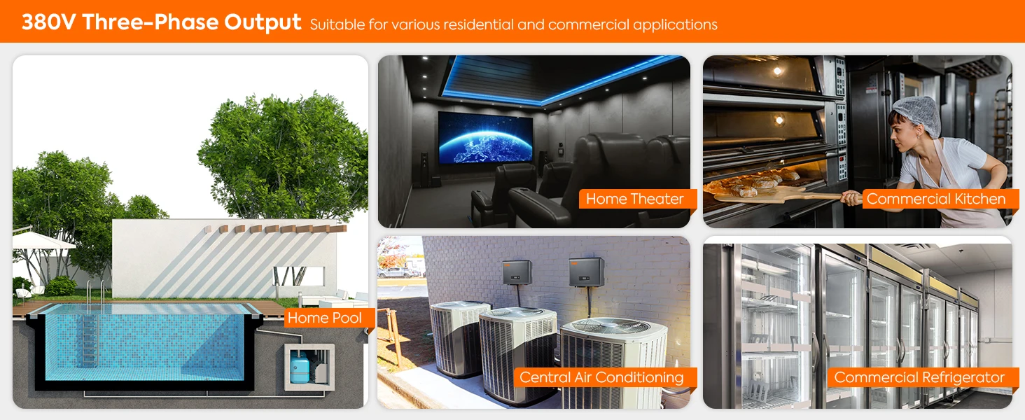 VDE PowMr 12KW 20KW 3 Phase Inverter 48V 220V Hybrid Solar Inverter On Grid Dual MPPT Trackers IP65 Waterproof with BMS WIFI