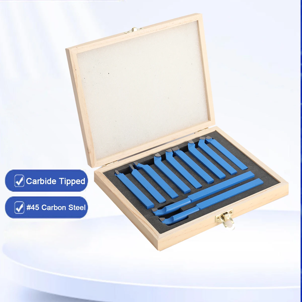 10Pcs Carbide Turning Tool Lathe Tool Lathe Tools Carbide Tipped Welding Milling Cutting Turning Tool Set Grooving Tool 10*10mm