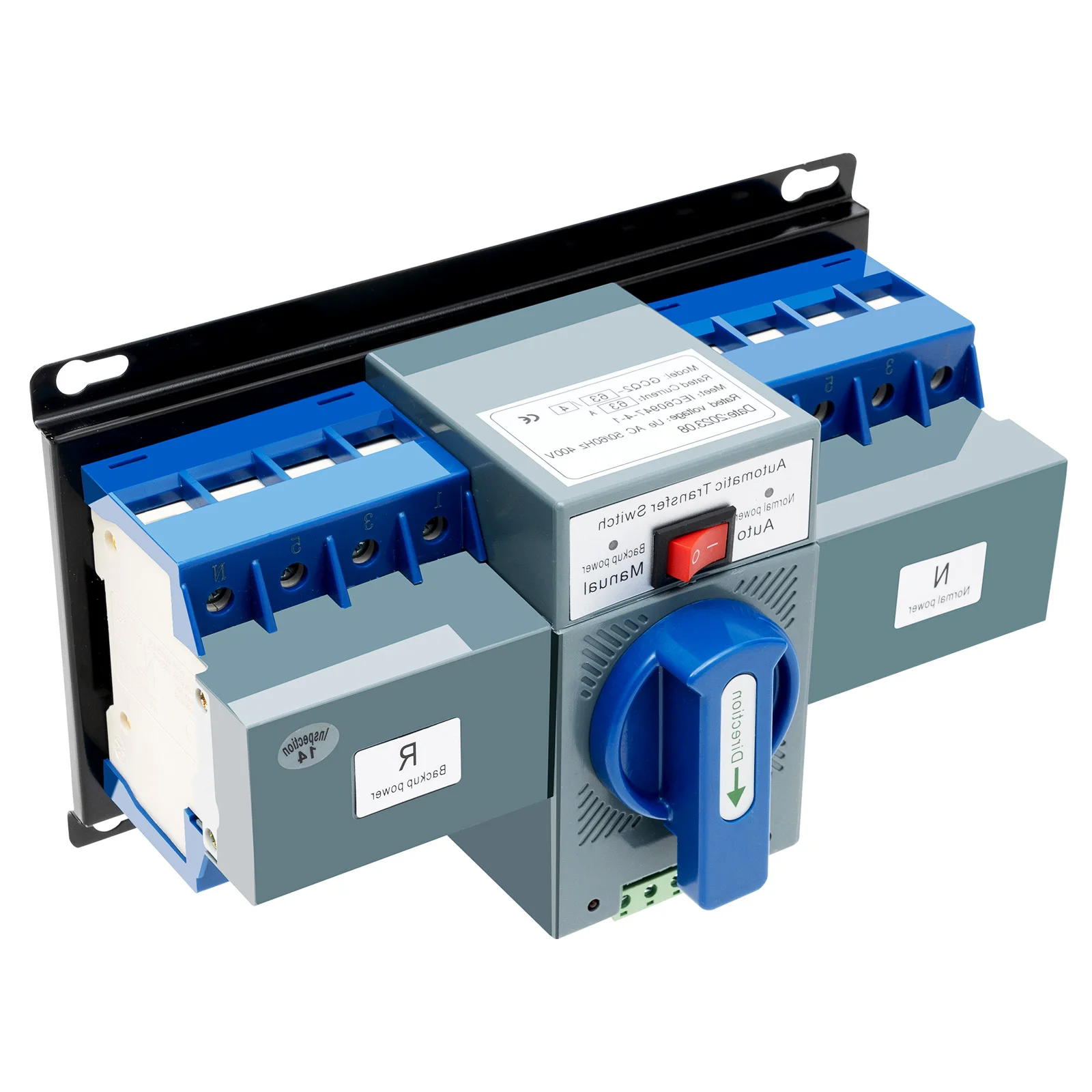 Automatic Transfer Switch 63A, Rapid 2-Second Power Switching for Backup & Main Power, Manual & Auto Modes