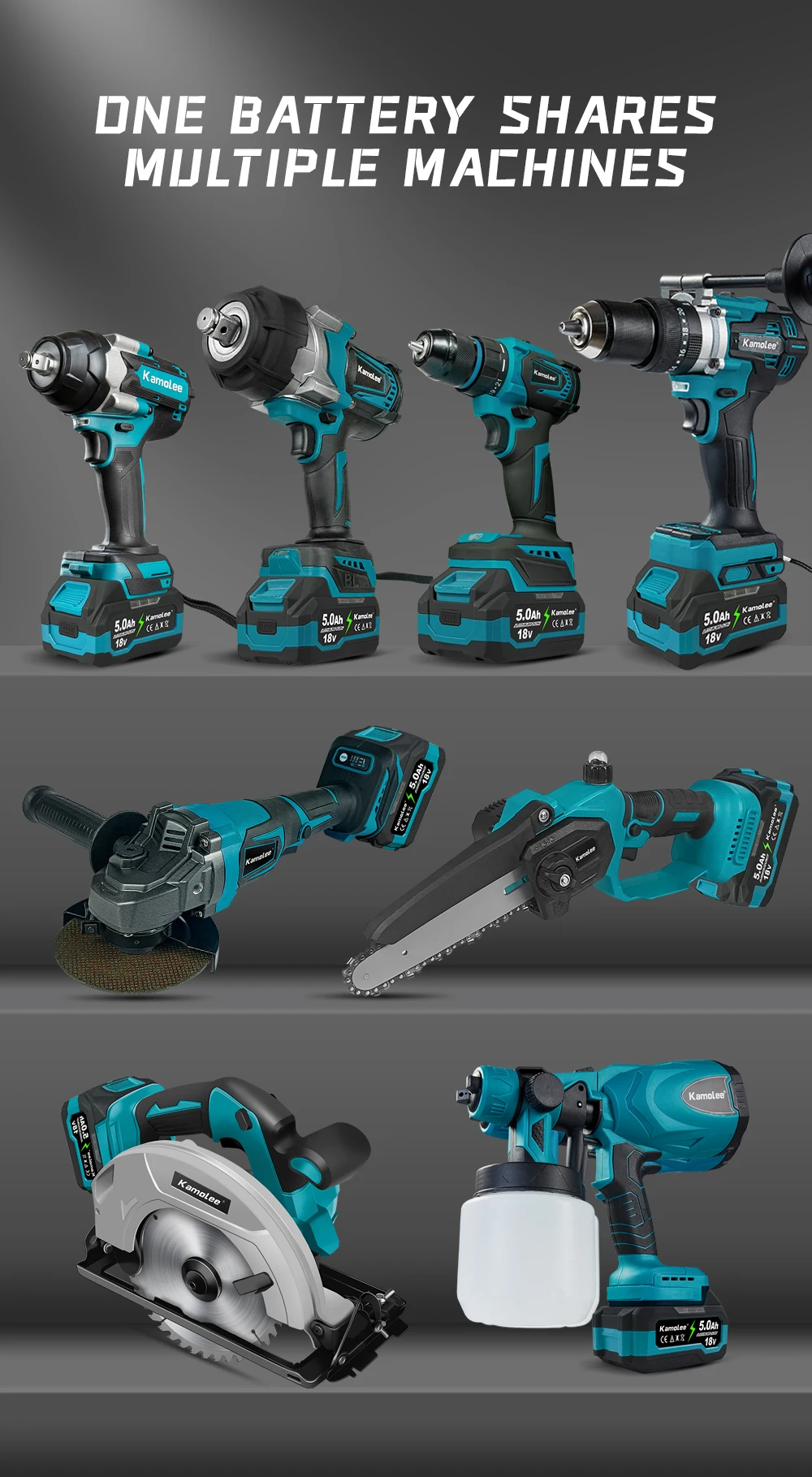 Kamolee 21V 6.0Ah 6000mAh Li-ion Battery BL1860 Hand drill Battery Power tools Support Kamolee/SROGGEN Power tools Garden tools