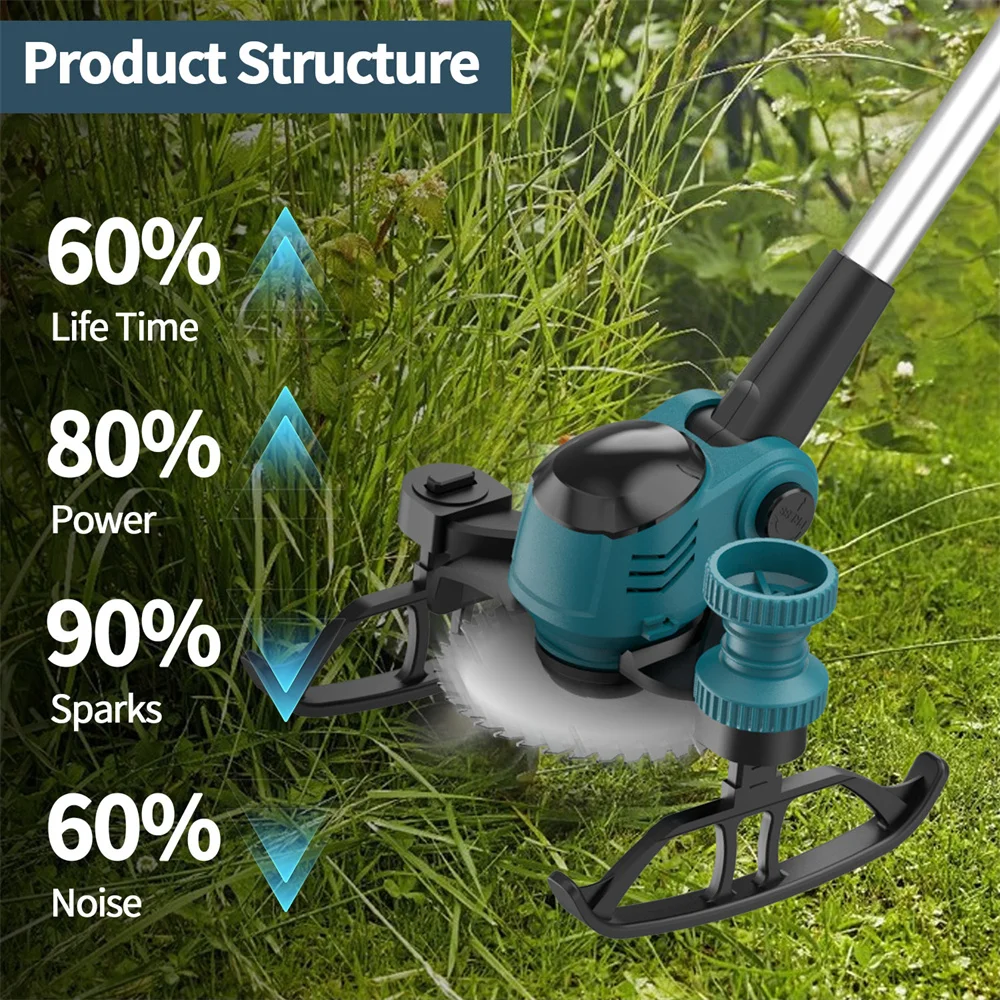 6inch Electric Cordless Lawn Mower Household Hand-Held Lawn And Garden Mower Trimmer Pruning Cutting Garden Power Tool
