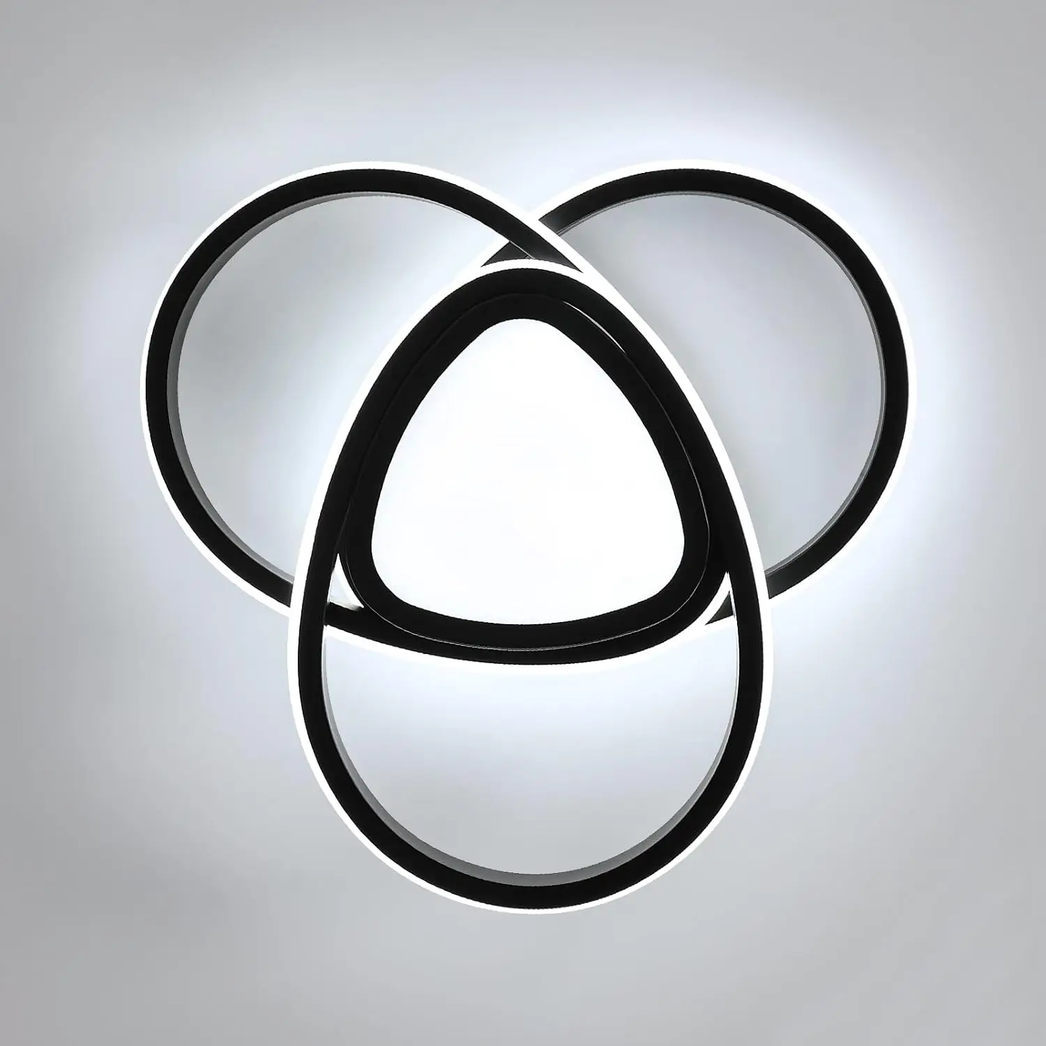 Black 30W Ceiling Light , 6500K Cool White LED Ceiling Lamp for Balcony, Hallway, Bedroom, Living Room and Dining Room